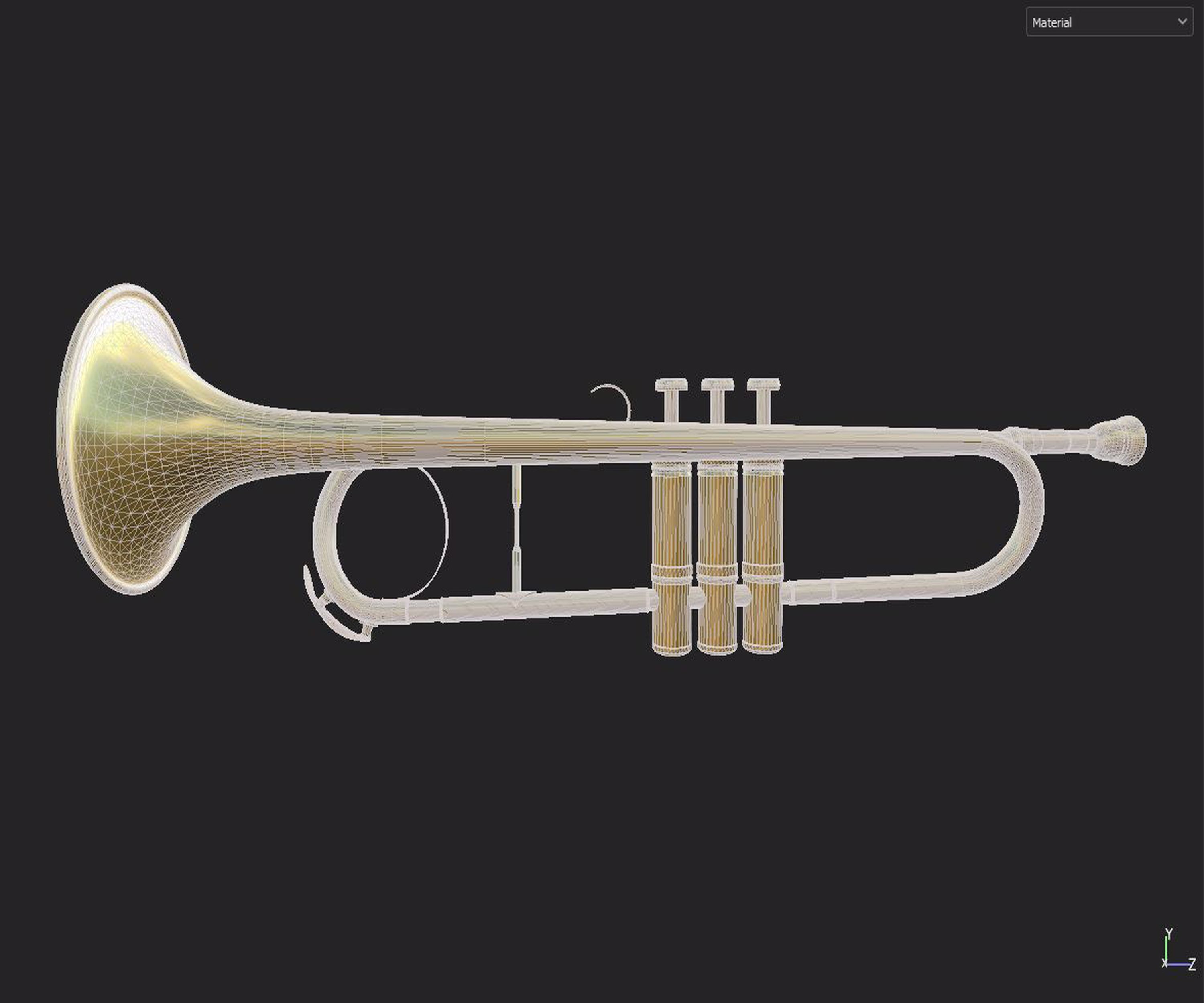 Trumpet gold 3D model_7