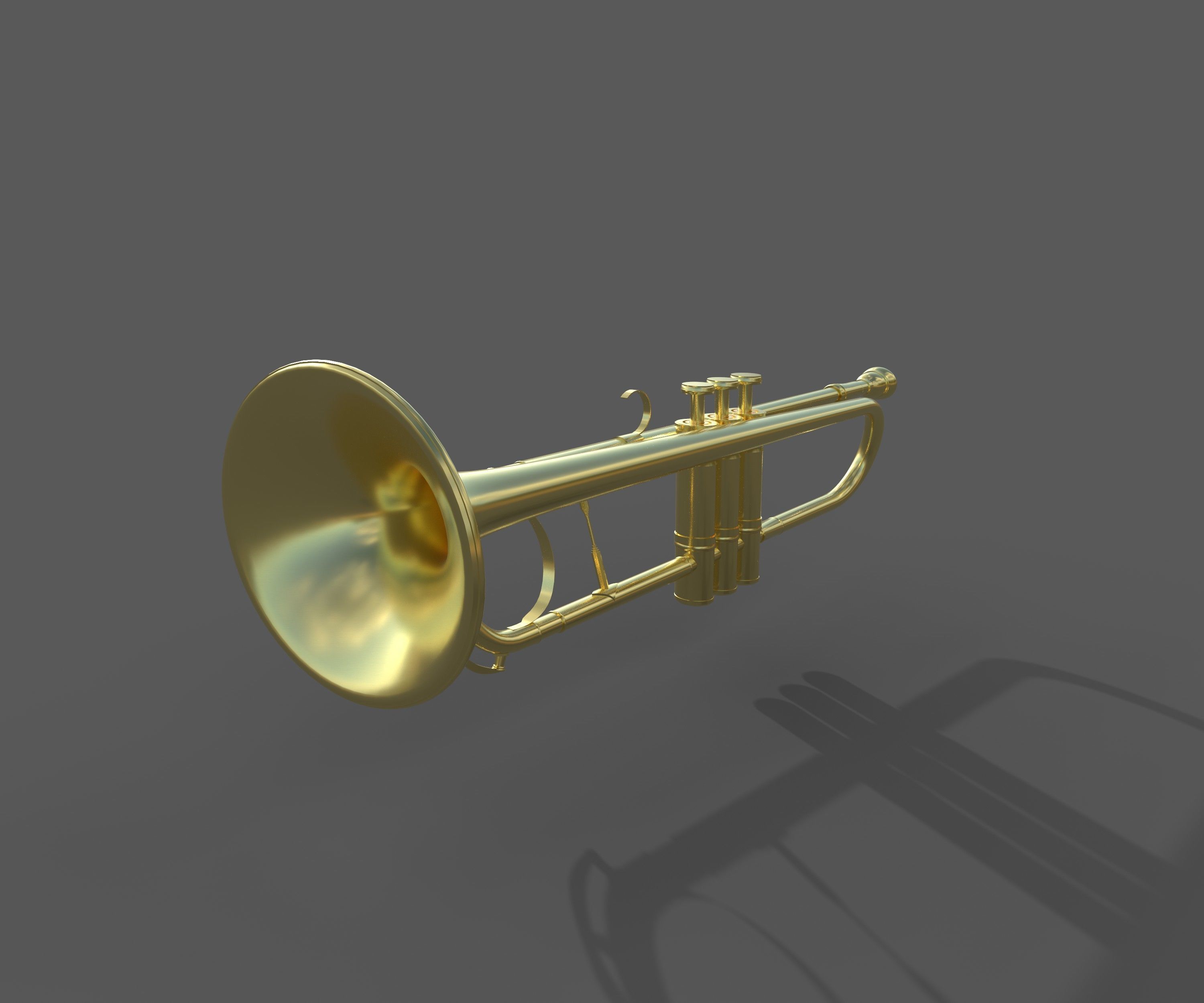 Trumpet gold 3D model_2