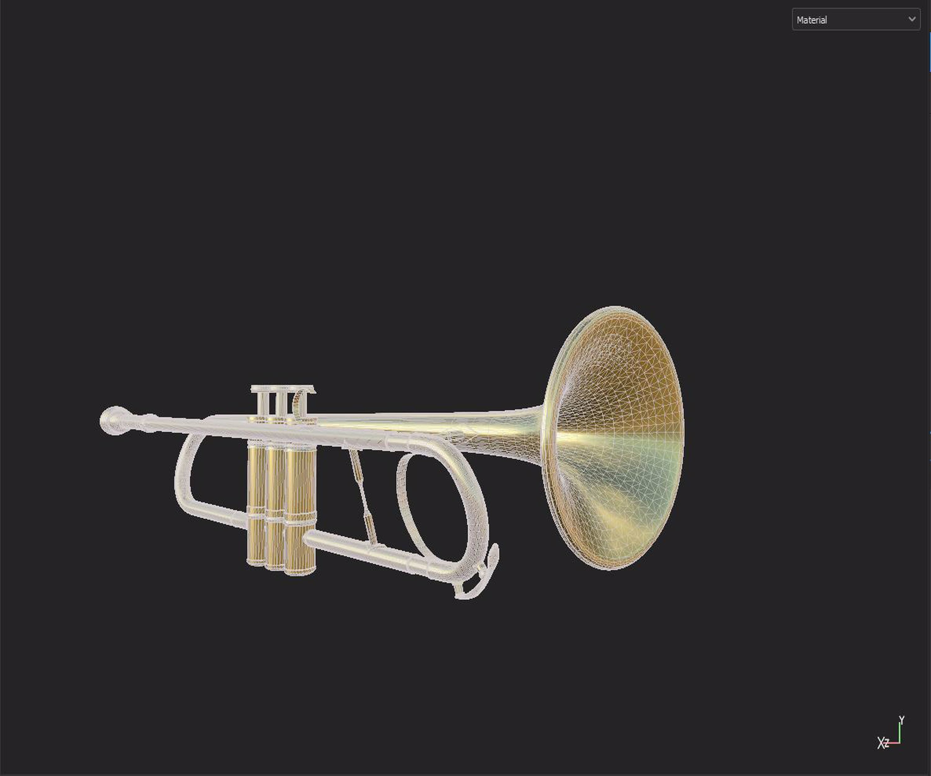 Trumpet gold 3D model_5