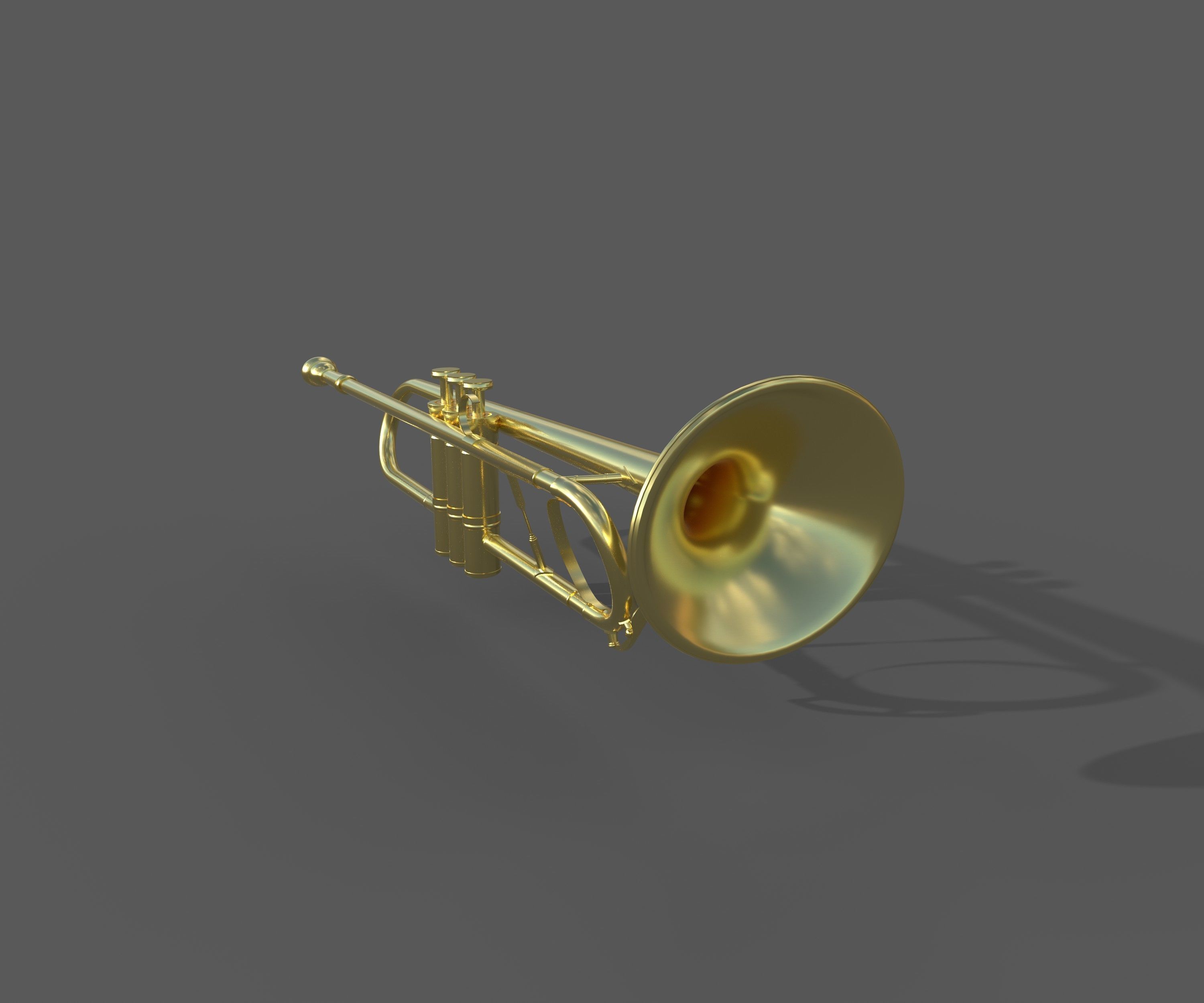 Trumpet gold 3D model_1