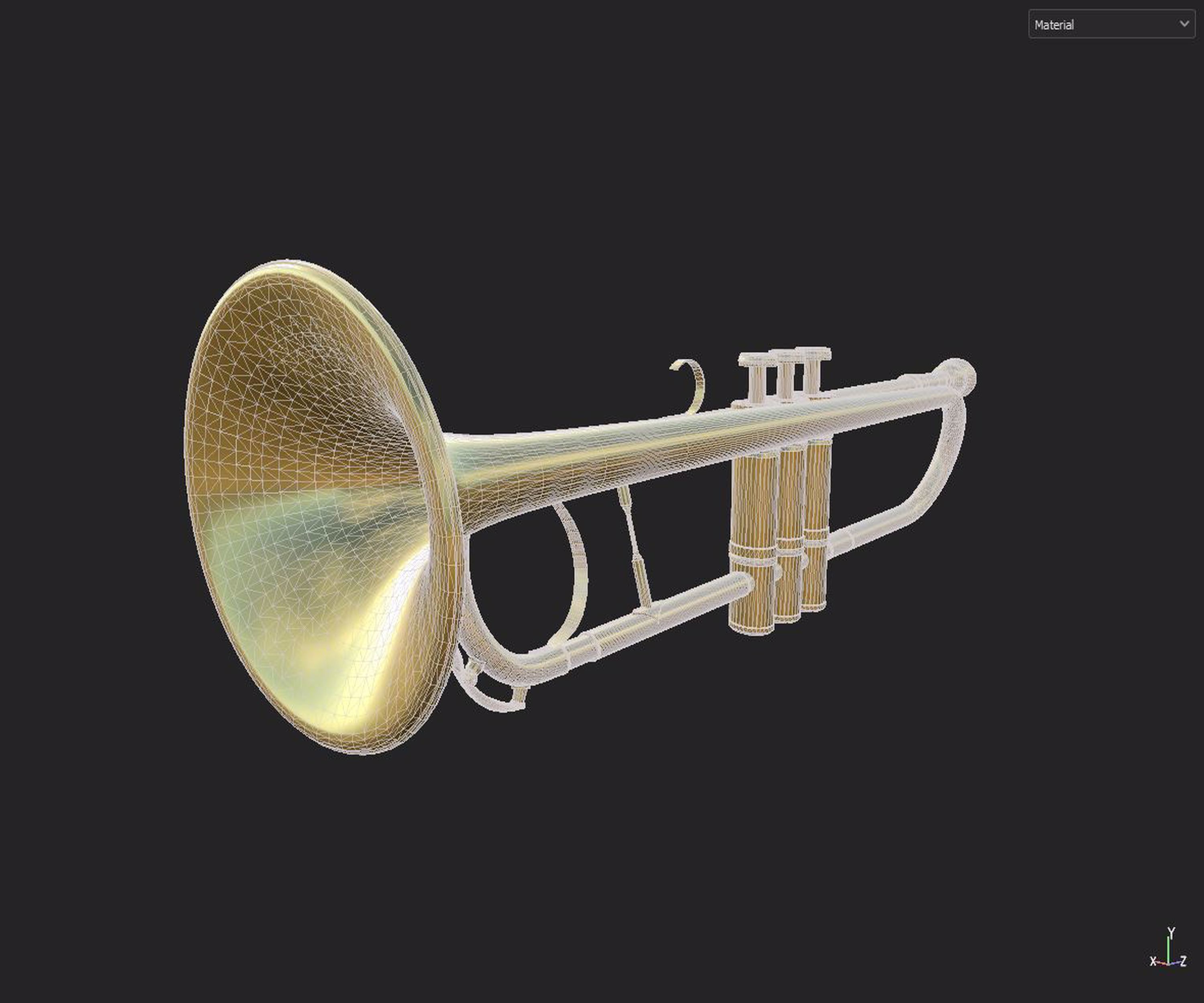 Trumpet gold 3D model_6