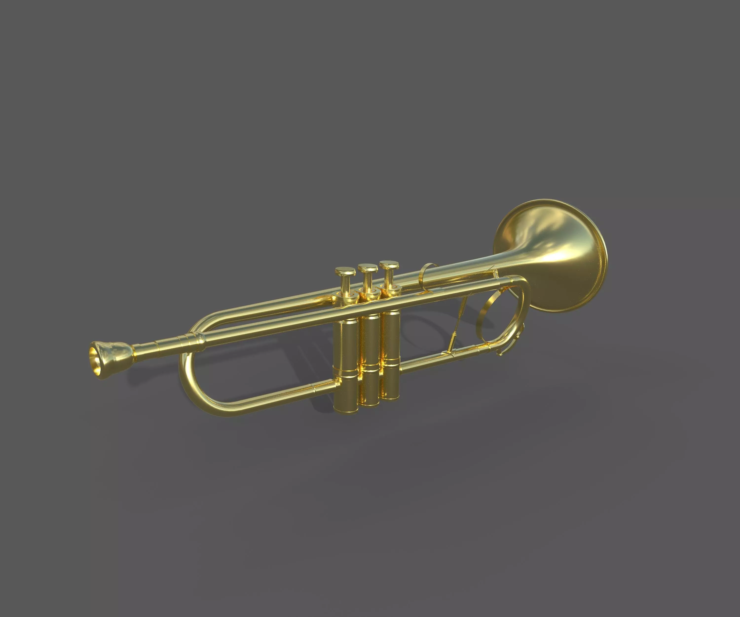 Trumpet gold 3D model_0