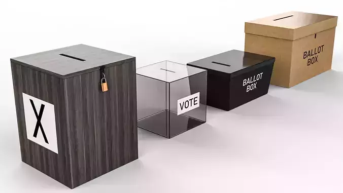 Vote Box Pack Low-poly 3D model