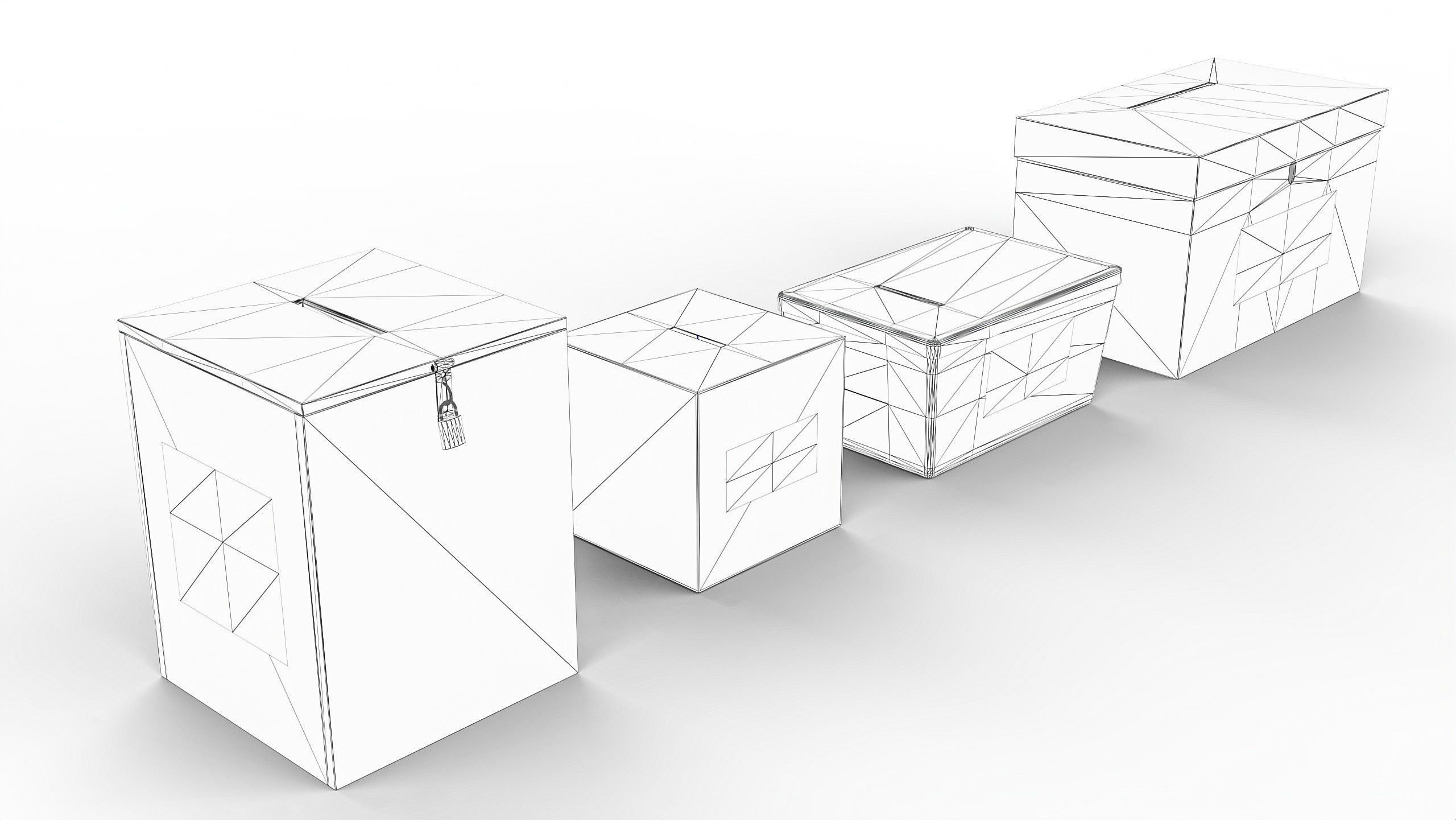 Vote Box Pack Low-poly 3D model_9