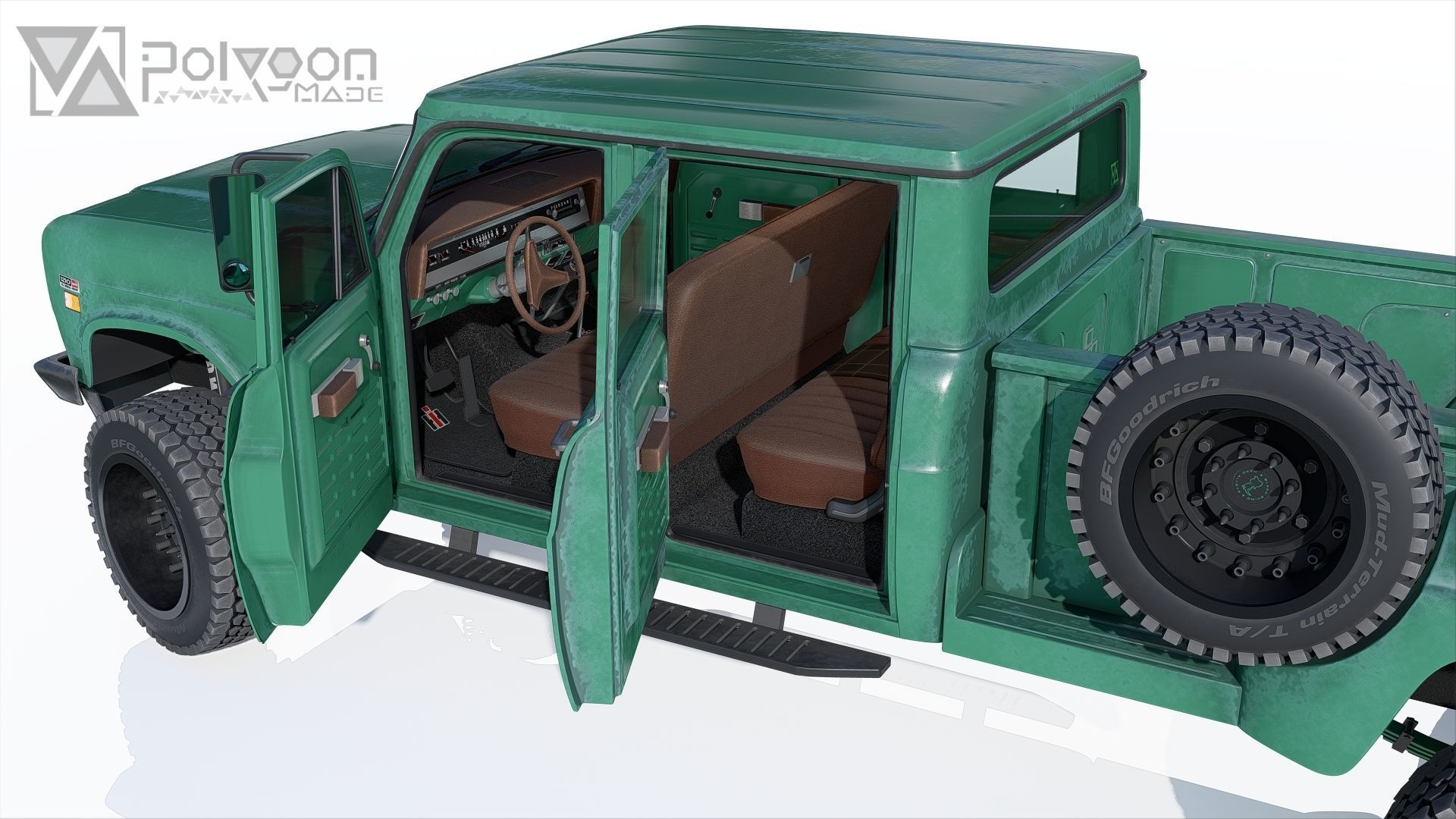 International Harvester Travelette Stepside Crew Cab 3D model_17