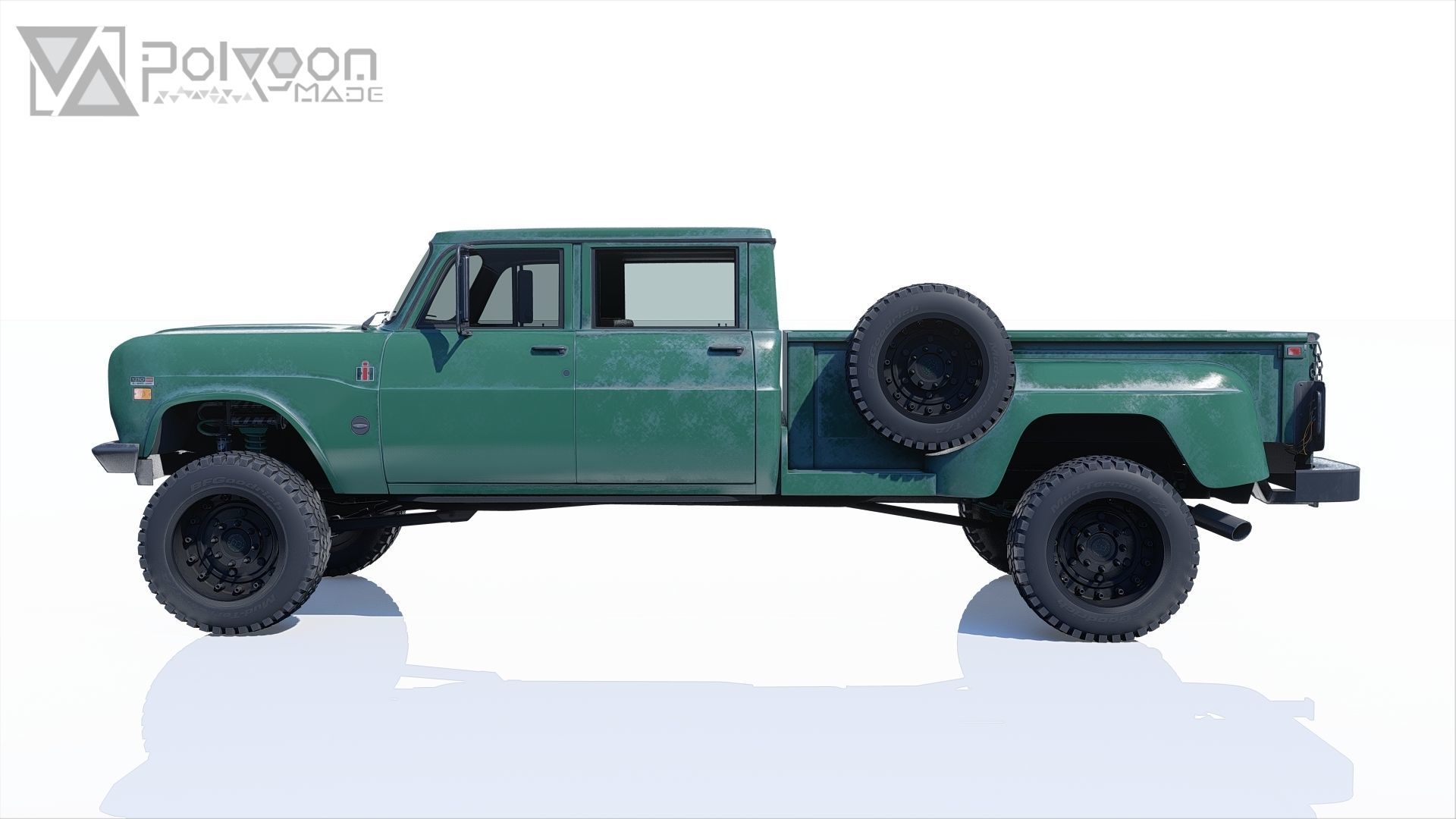 International Harvester Travelette Stepside Crew Cab 3D model_9