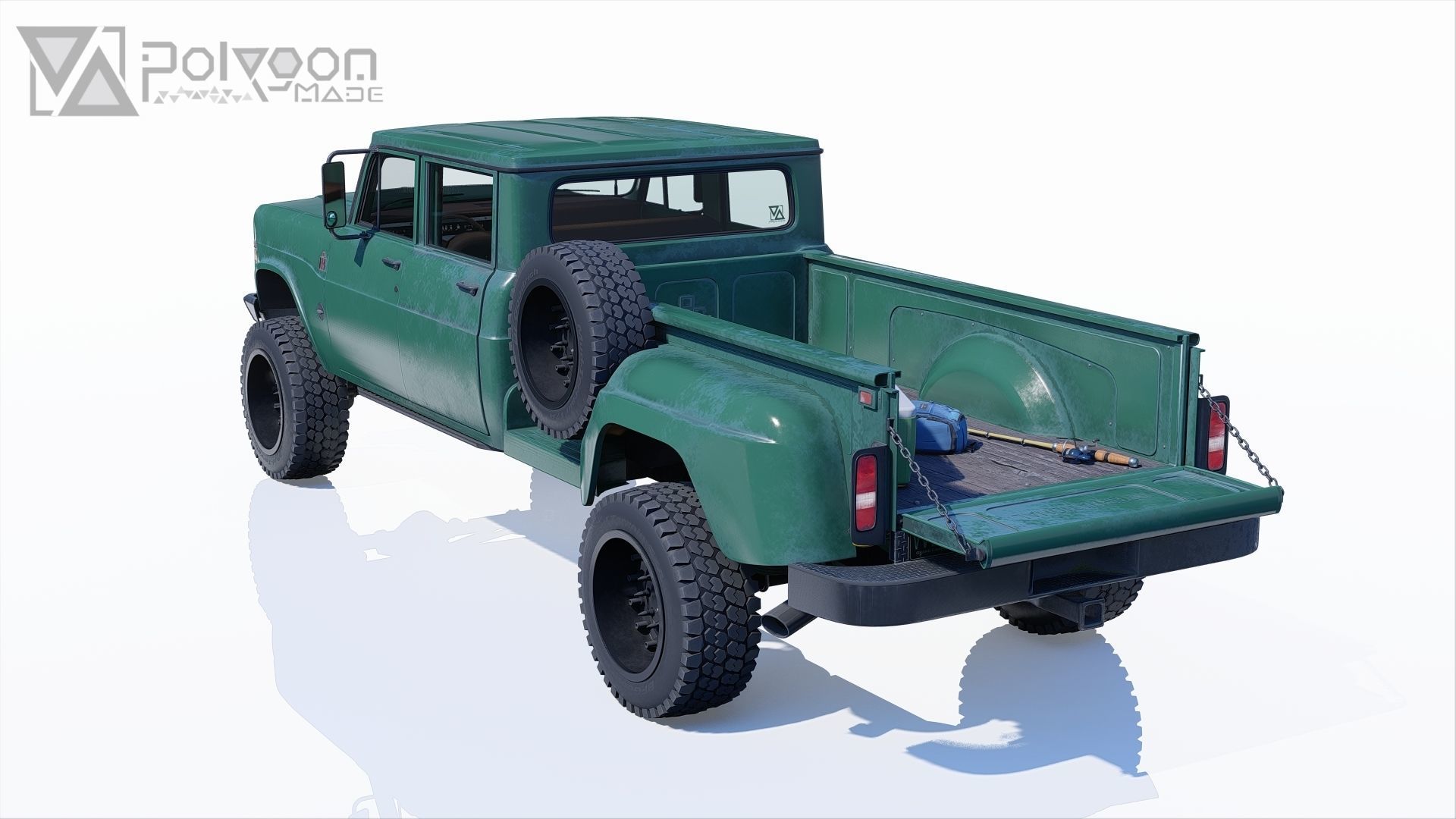International Harvester Travelette Stepside Crew Cab 3D model_26