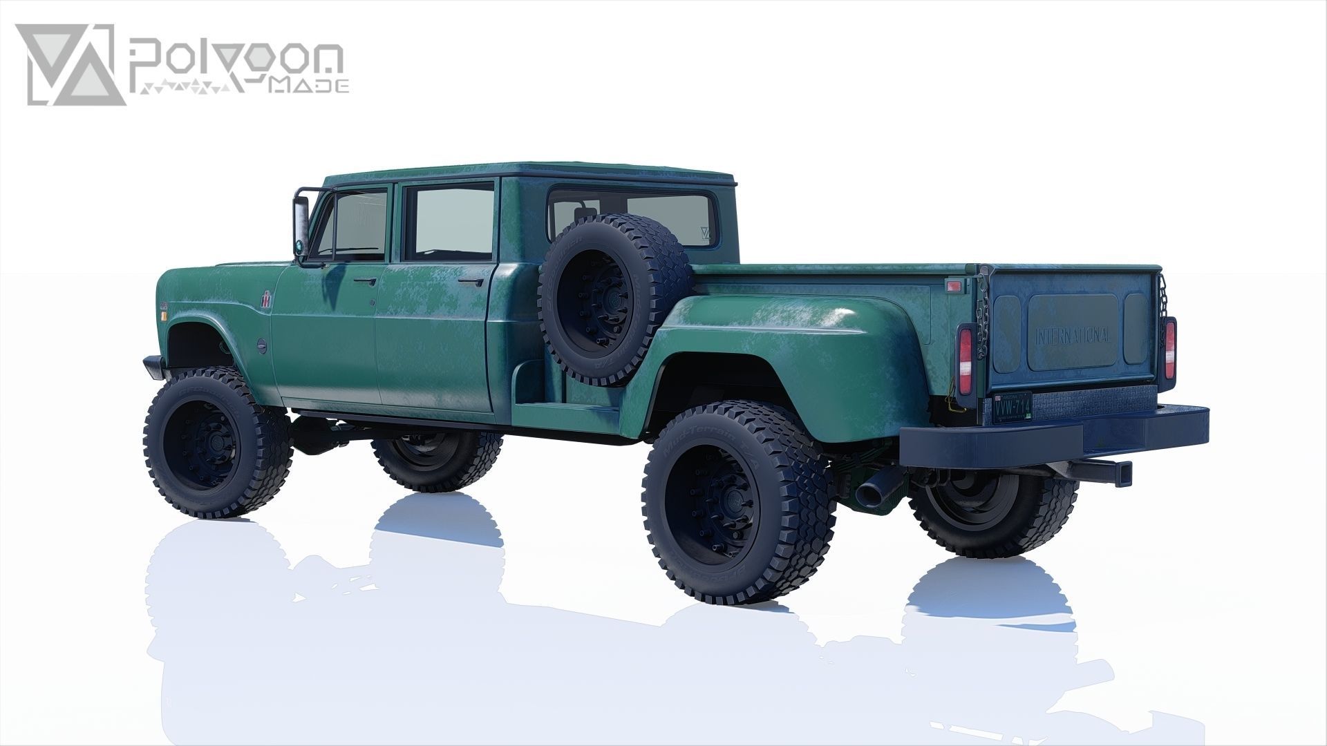 International Harvester Travelette Stepside Crew Cab 3D model_2
