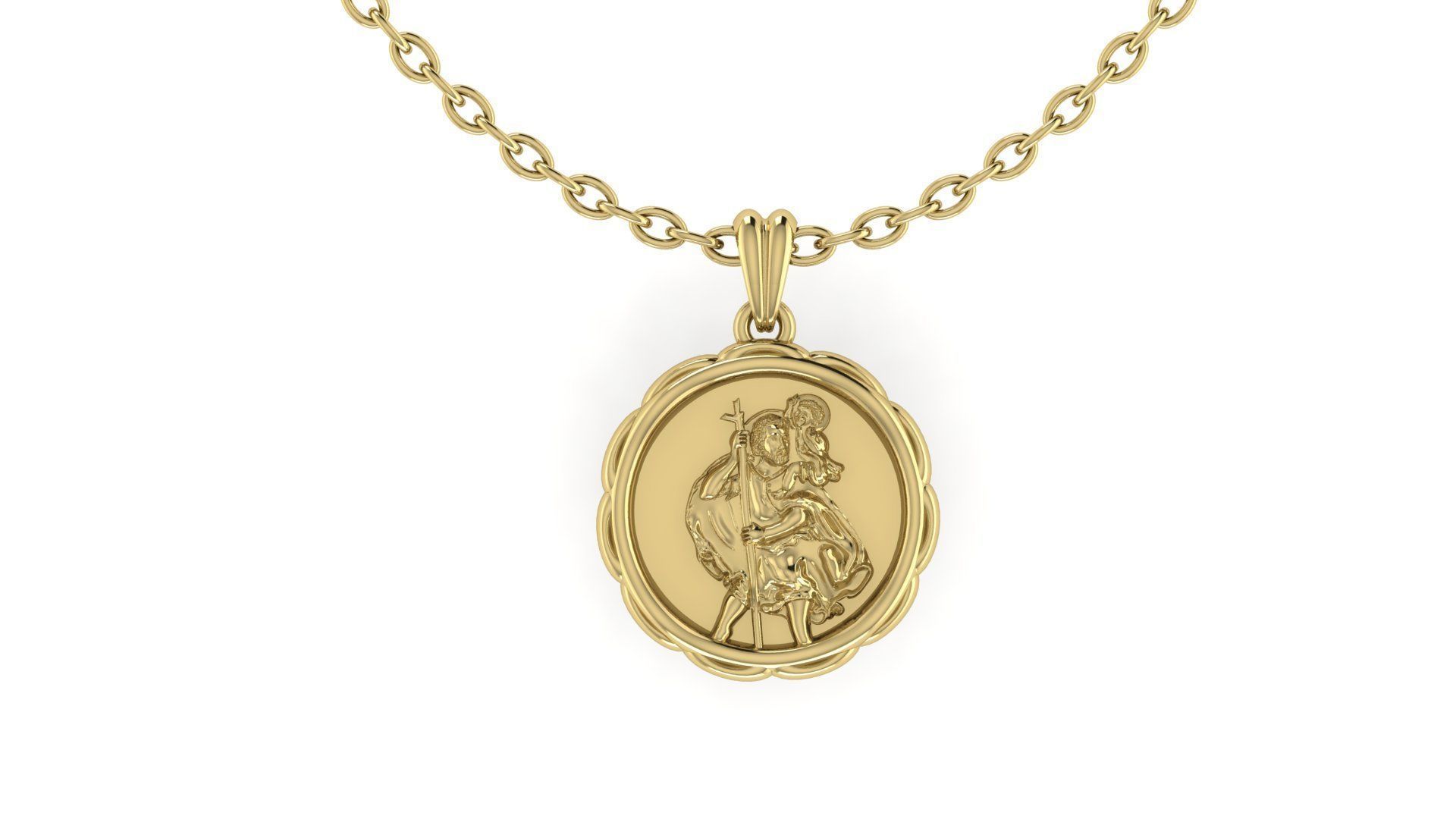 St Christopher Pendant Design 3D print model_7