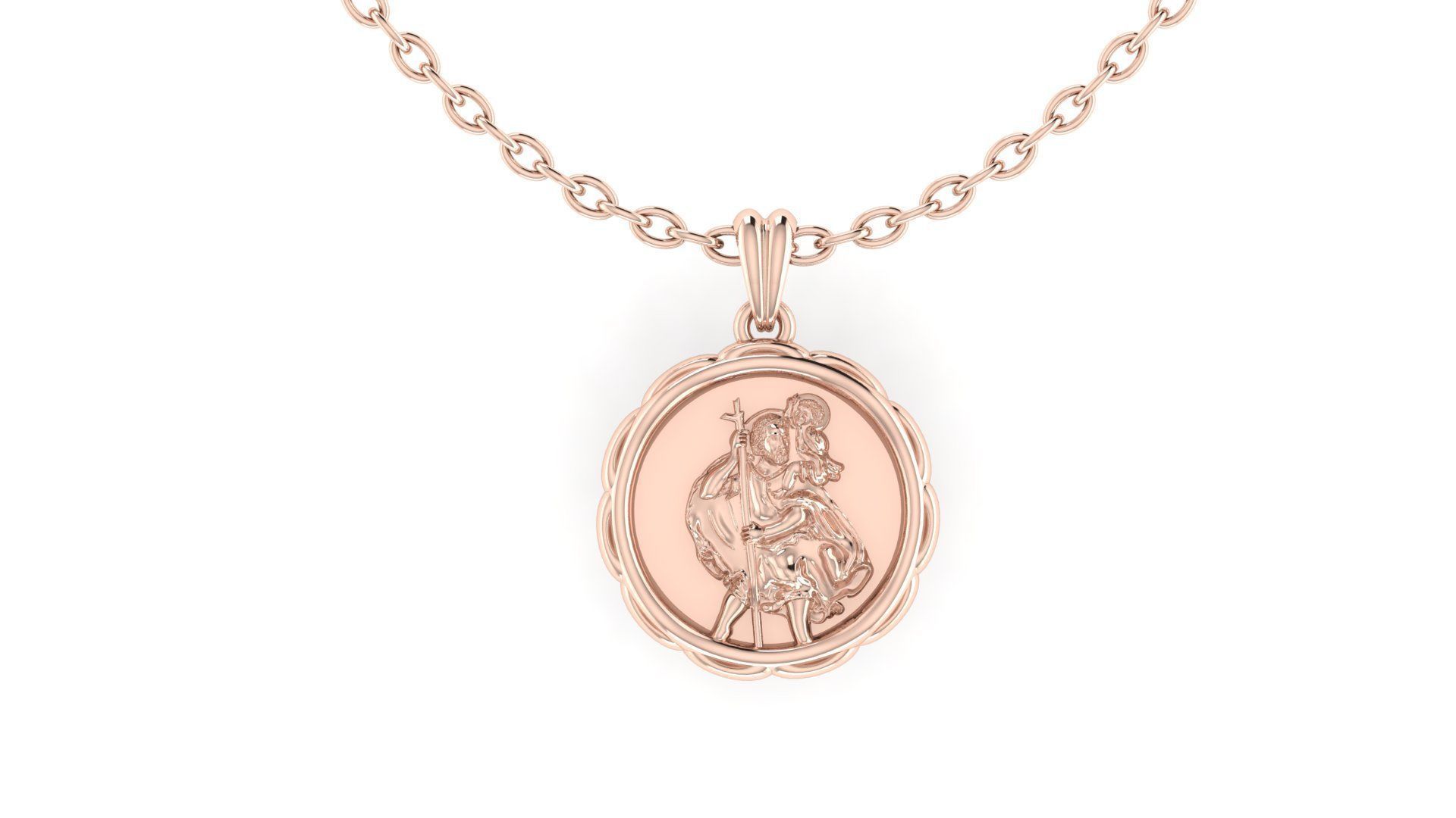 St Christopher Pendant Design 3D print model_8
