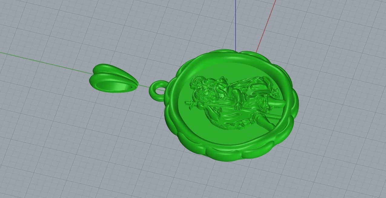 St Christopher Pendant Design 3D print model_4