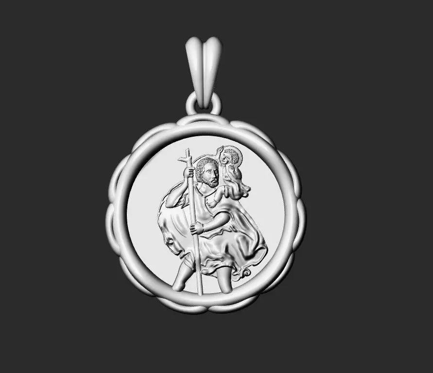 St Christopher Pendant Design 3D print model_0