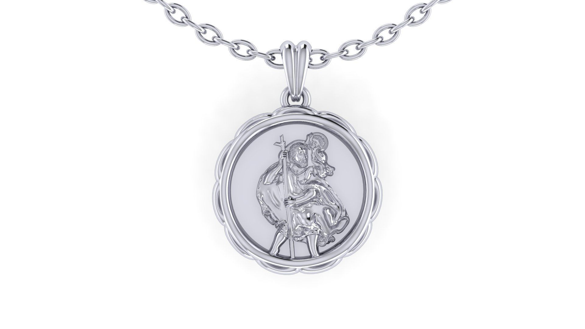 St Christopher Pendant Design 3D print model_9