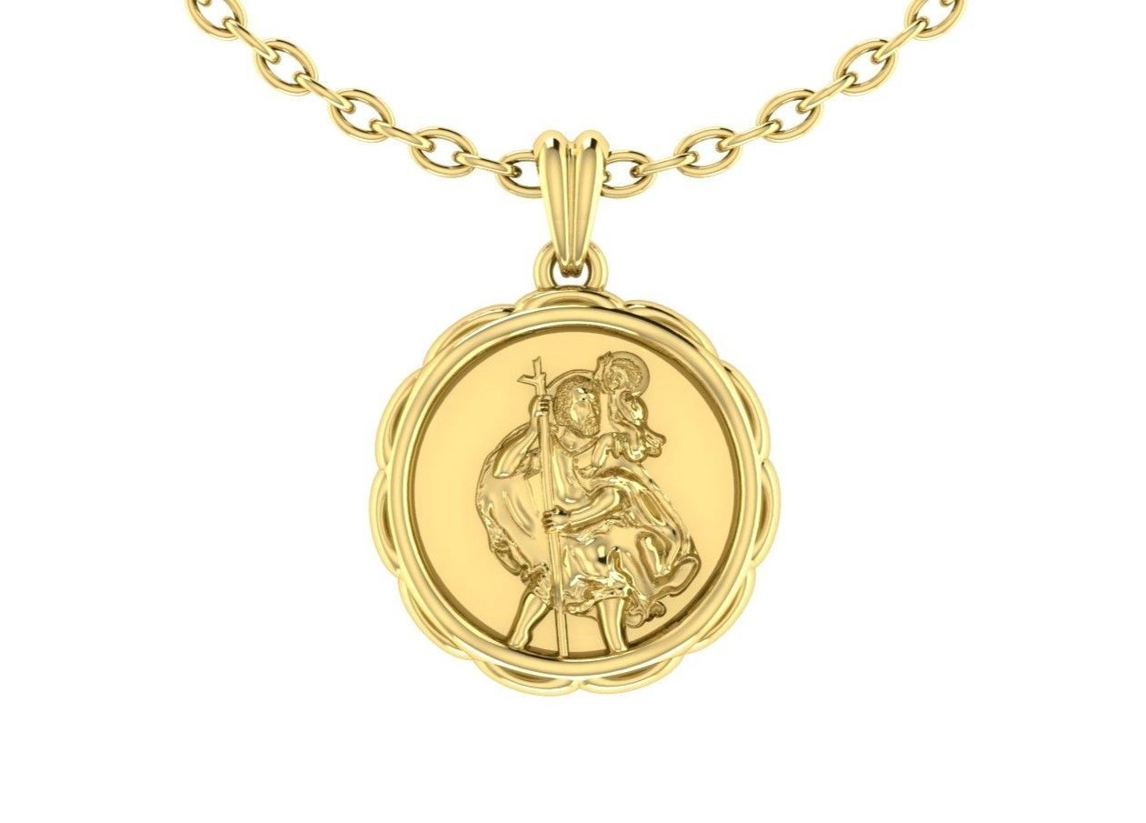 St Christopher Pendant Design 3D print model_1