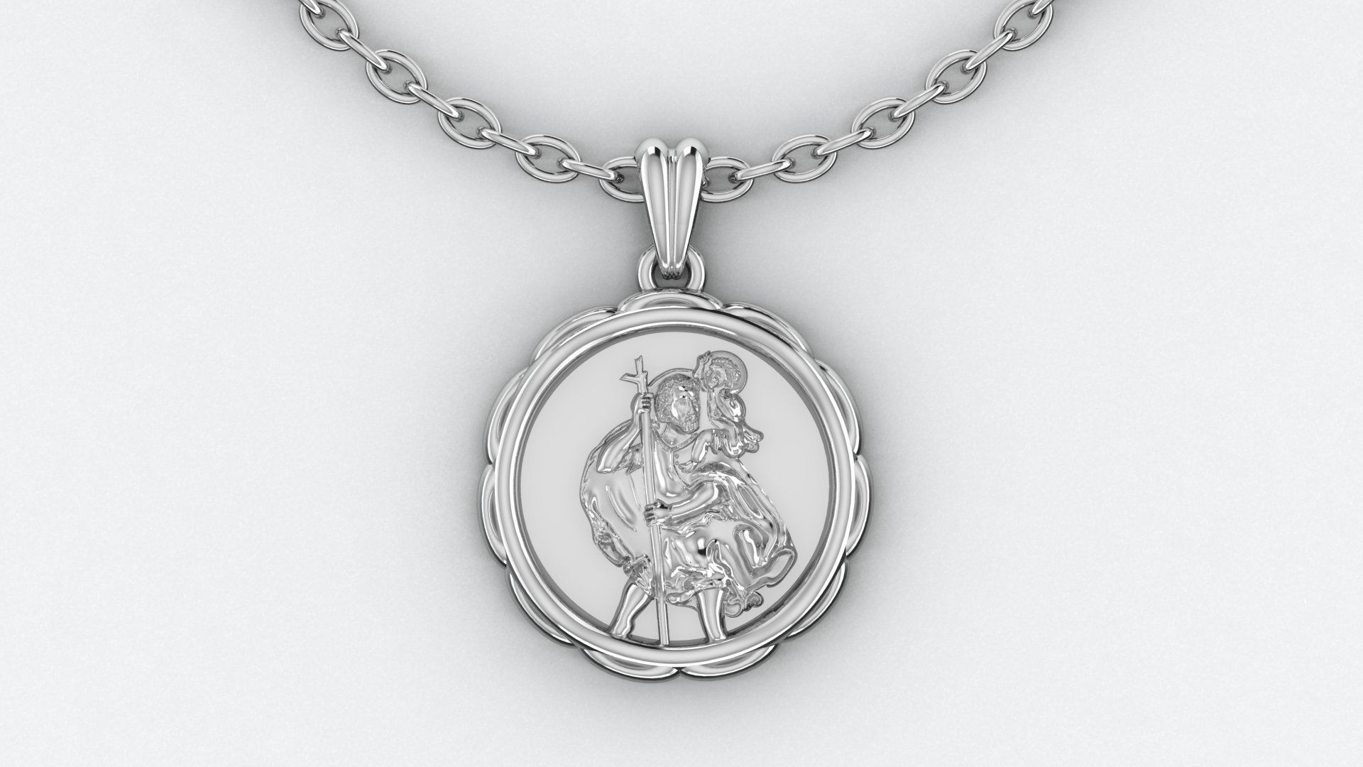 St Christopher Pendant Design 3D print model_6