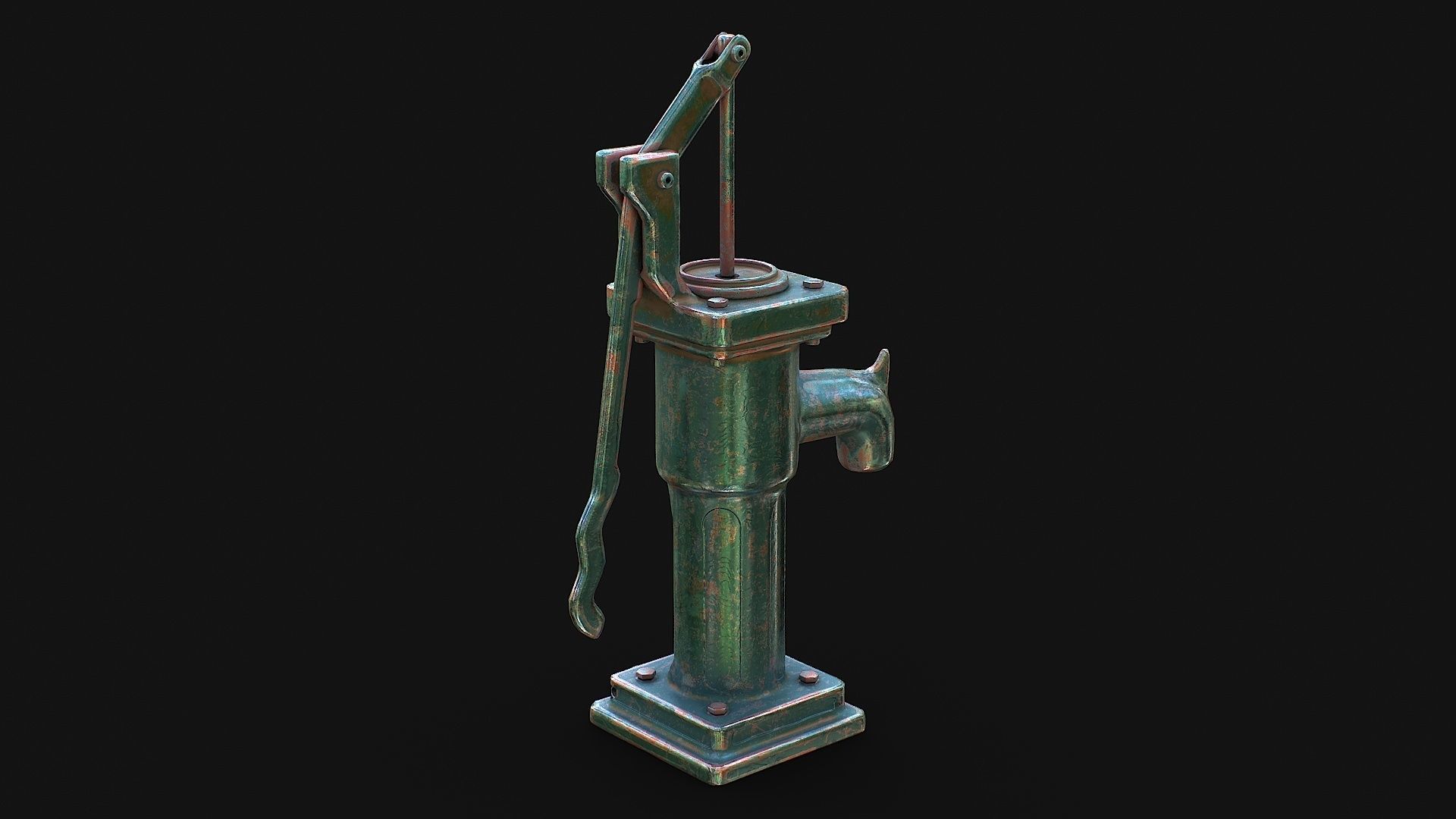 3D model Asian Village Tube Well - Water Hand Pump VR / AR / low-poly ...