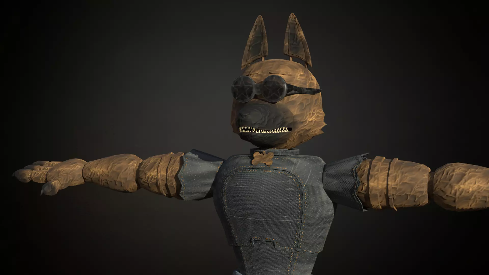 Fnaf like dog singer animatronic Low-poly 3D model