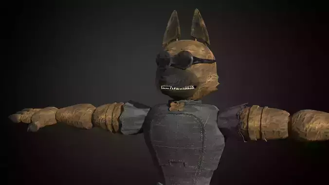 Fnaf like dog singer animatronic Low-poly 3D model