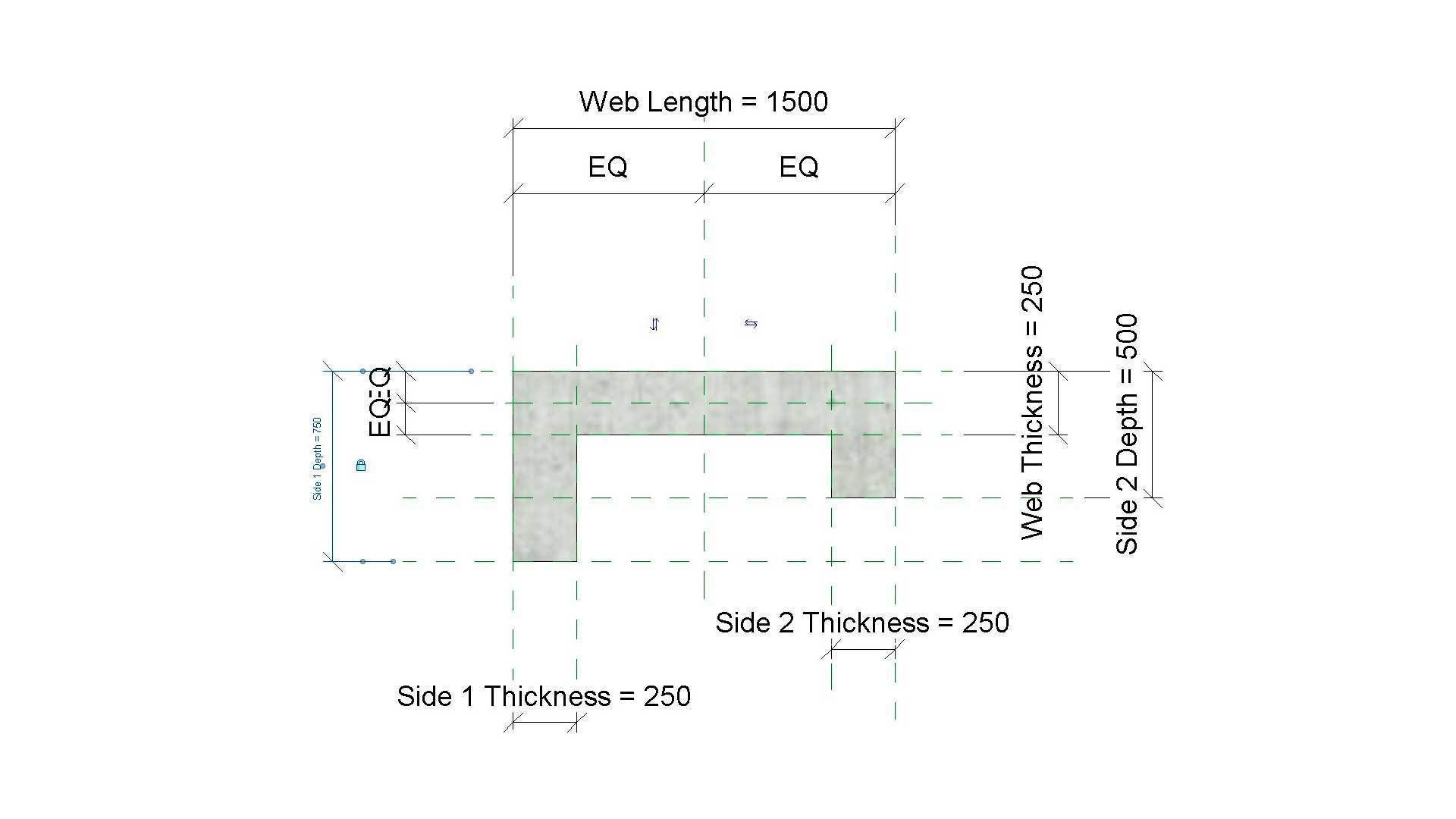 C Shaped Shear Wall Column 3D model_2