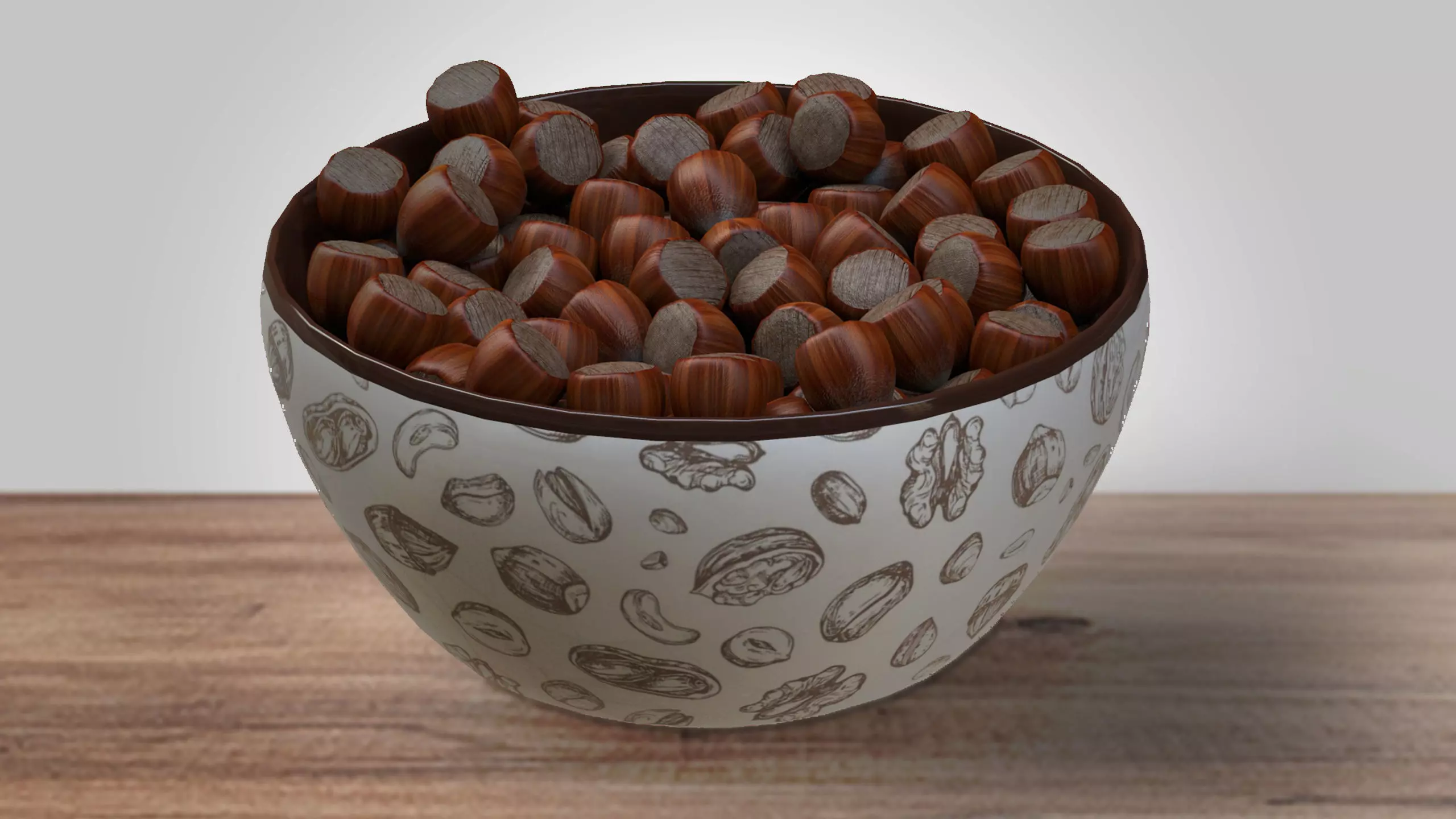 Hazelnut chocolate nuts in bowl 3D model_0