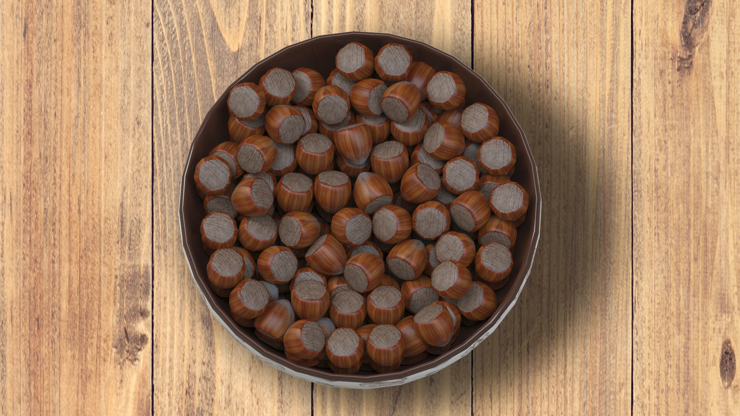 Hazelnut chocolate nuts in bowl 3D model_1