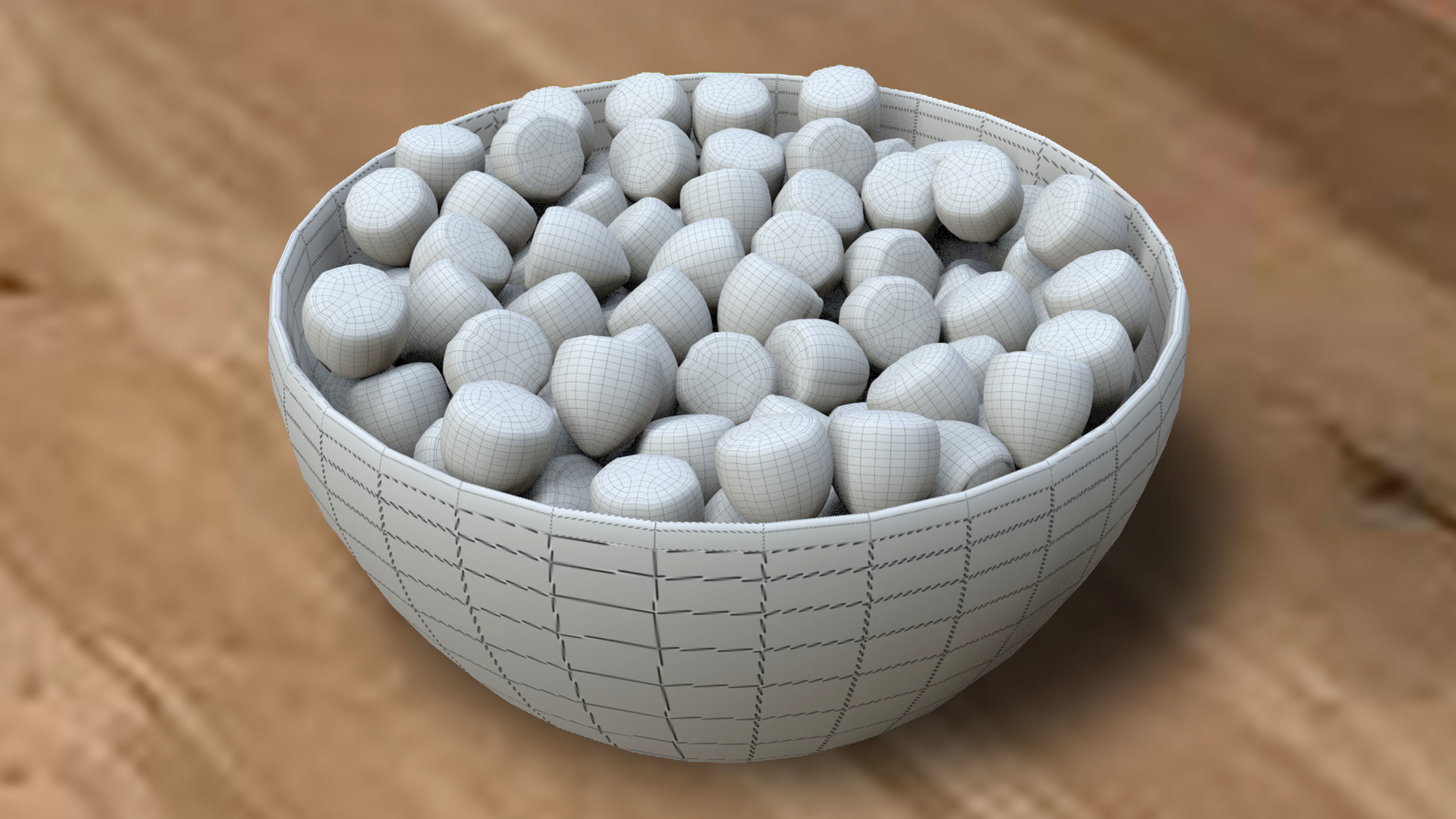 Hazelnut chocolate nuts in bowl 3D model_3