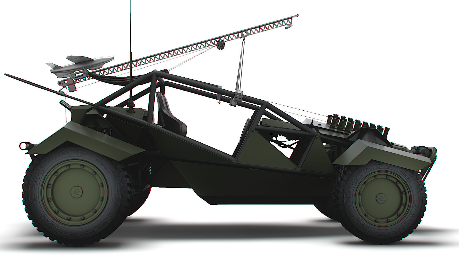 Generic Military Buggy UAV 2023 3D model_2