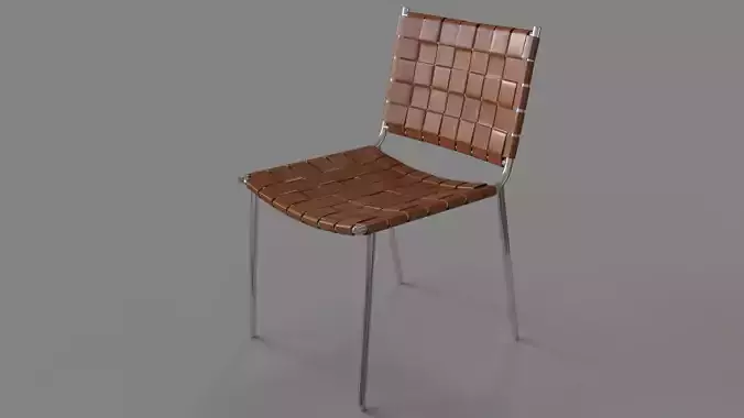 Woven Brown Leather Chair