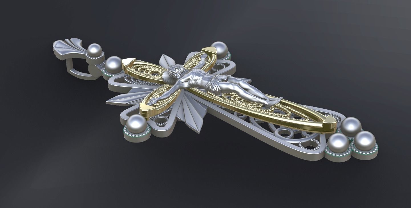Orthodox cross with the image of Jesus cnc model or  3D print model_5