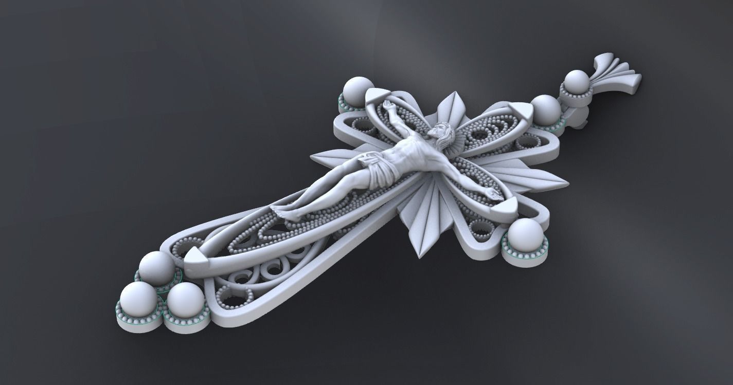 Orthodox cross with the image of Jesus cnc model or  3D print model_3