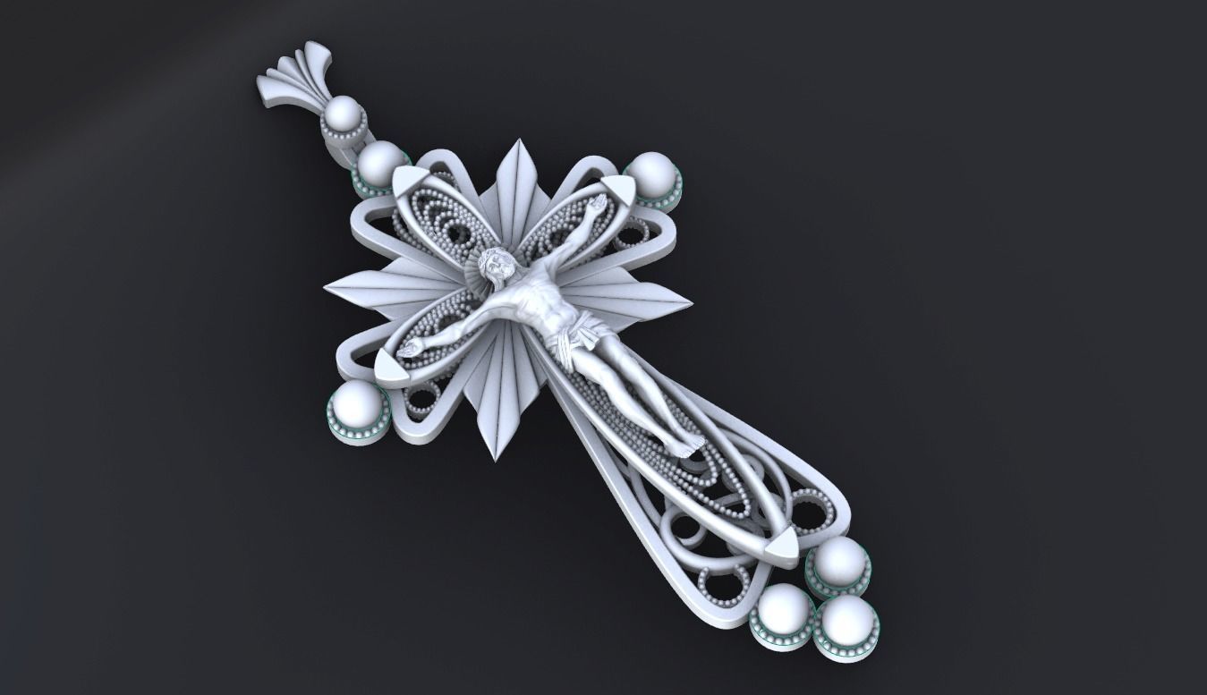 Orthodox cross with the image of Jesus cnc model or  3D print model_4