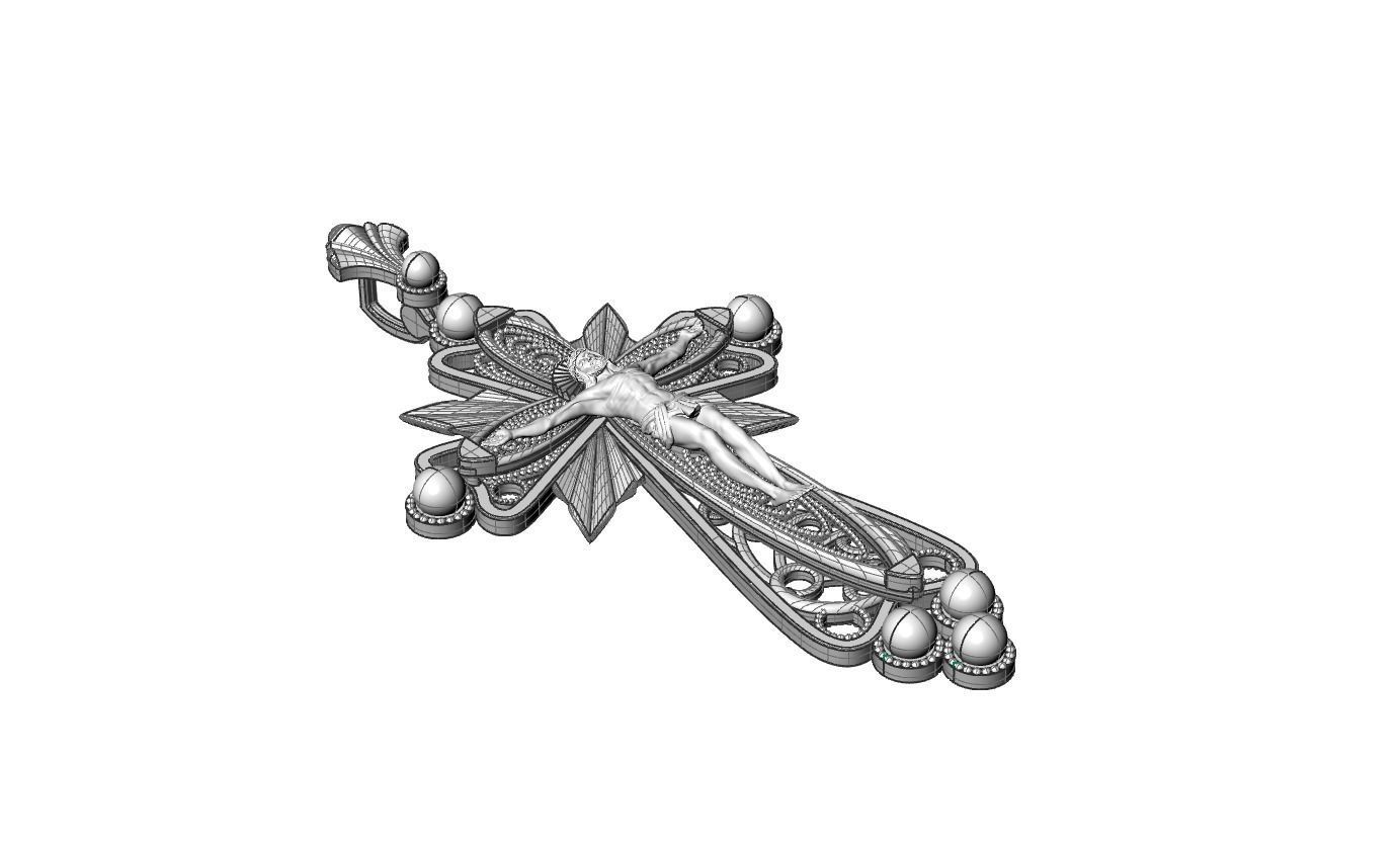 Orthodox cross with the image of Jesus cnc model or  3D print model_7