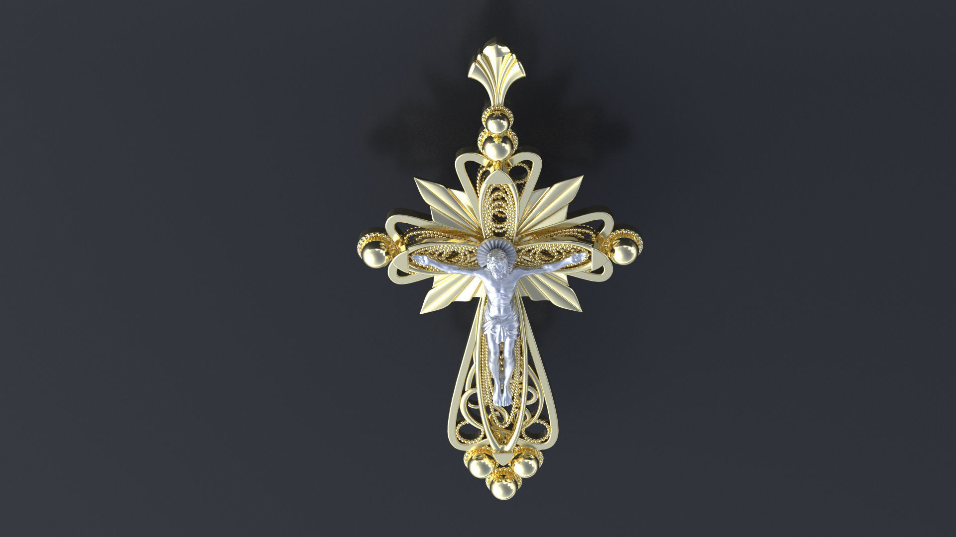 Orthodox cross with the image of Jesus cnc model or  3D print model_12