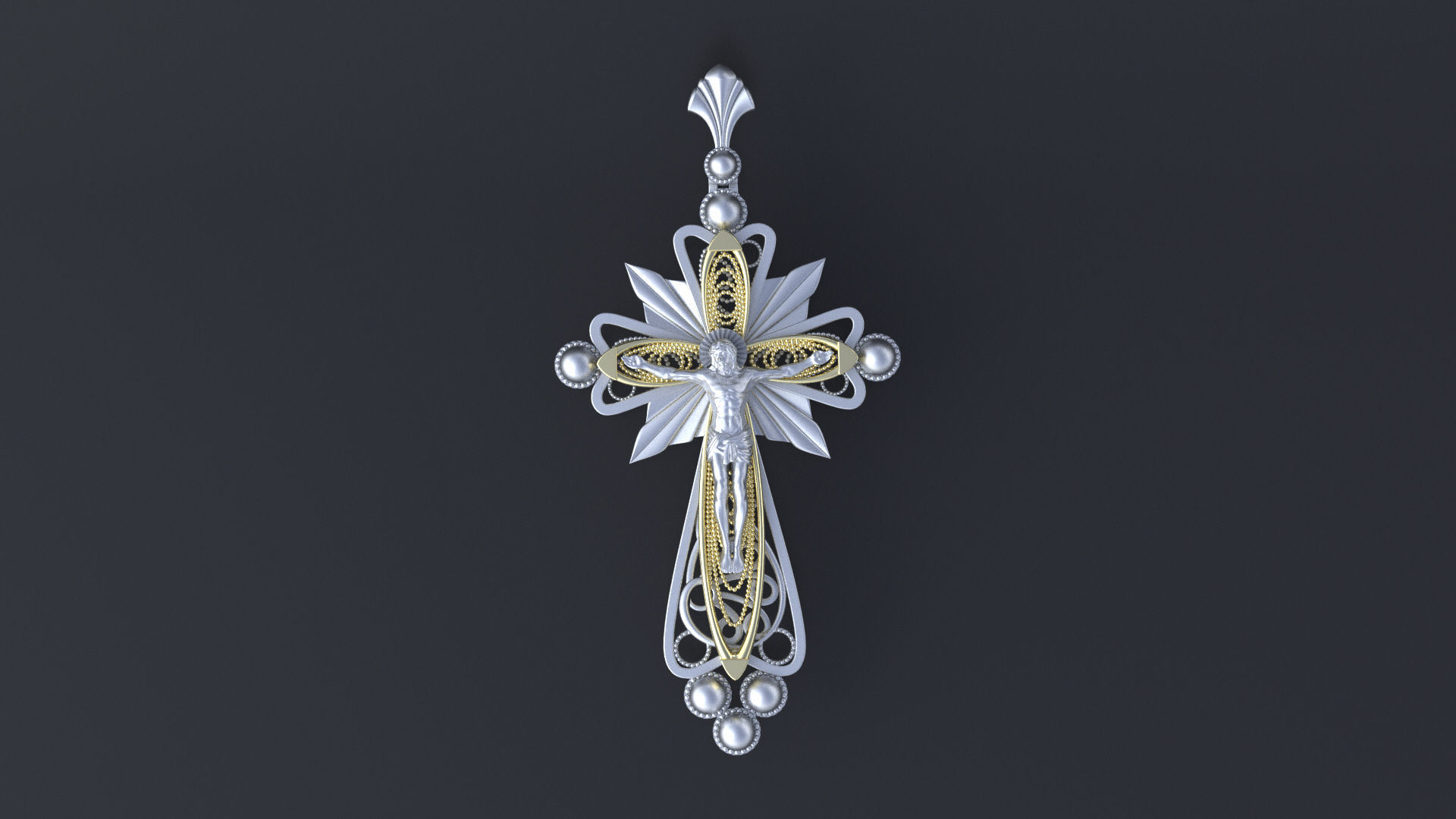 Orthodox cross with the image of Jesus cnc model or  3D print model_6