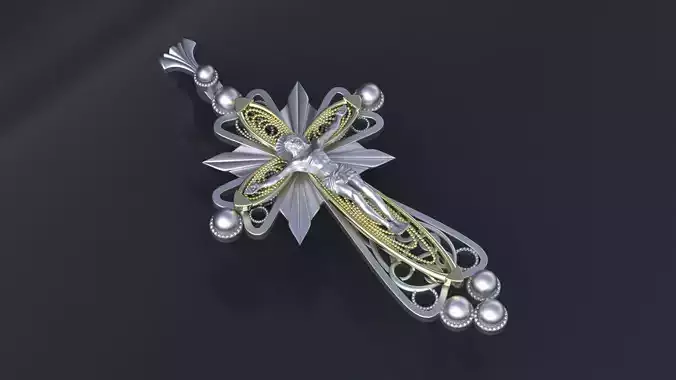 Orthodox cross with the image of Jesus cnc model or 