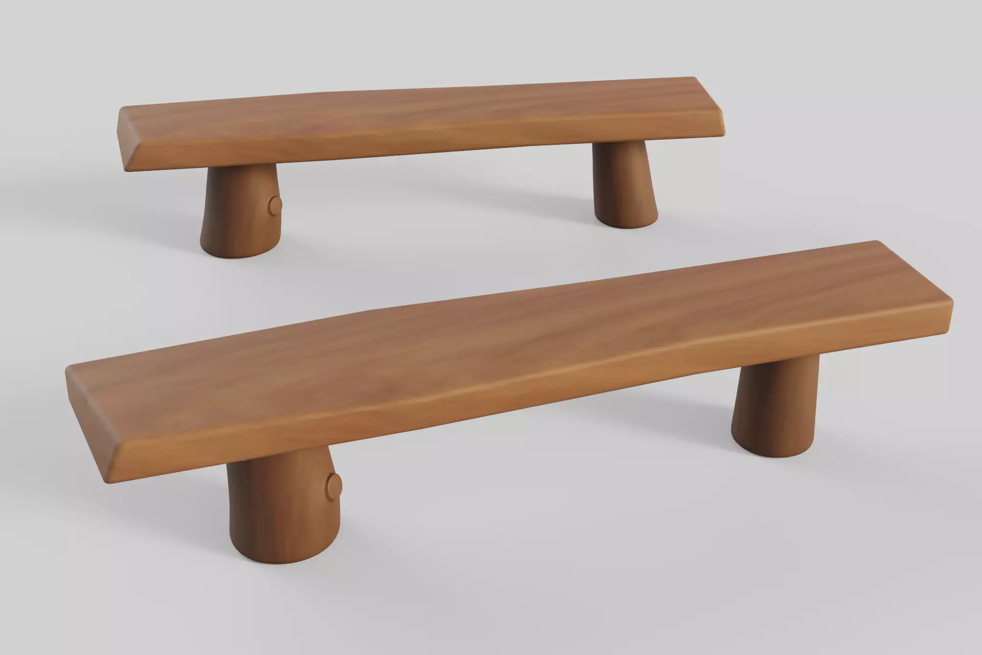 Cartoon Bench 8 Low-poly 3D model