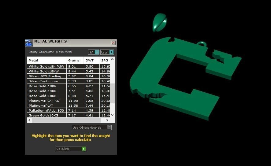 Model 928 C Crack Initial Letter Alphabet Pendant 3D print model_11