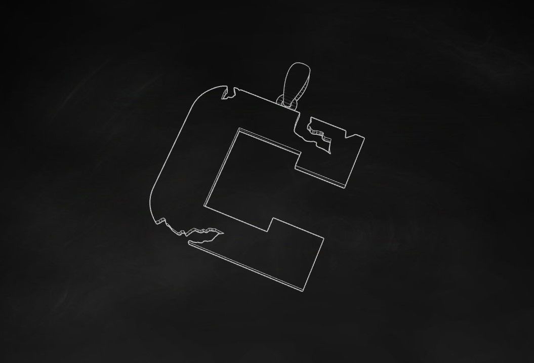 Model 928 C Crack Initial Letter Alphabet Pendant 3D print model_9