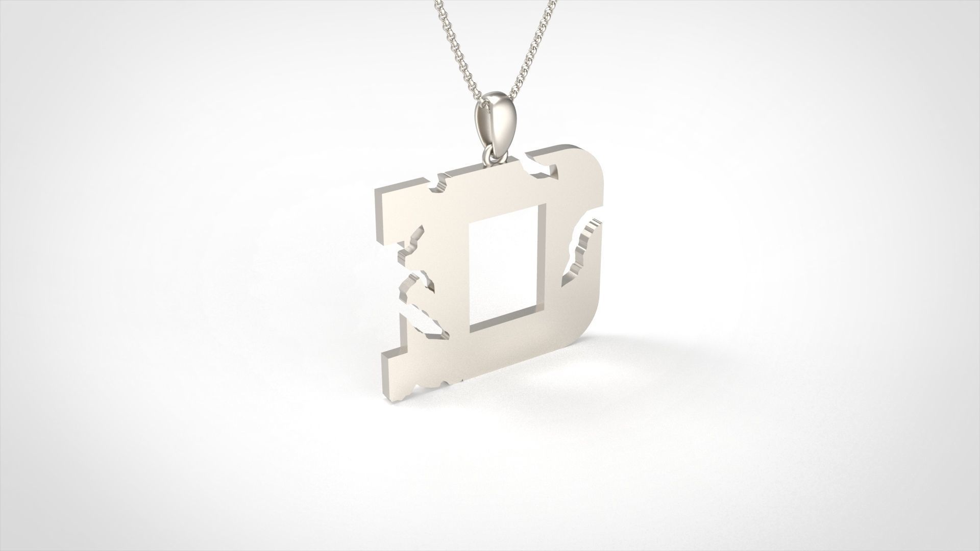 Model 929 D Crack Initial Letter Alphabet Pendant 3D print model_1