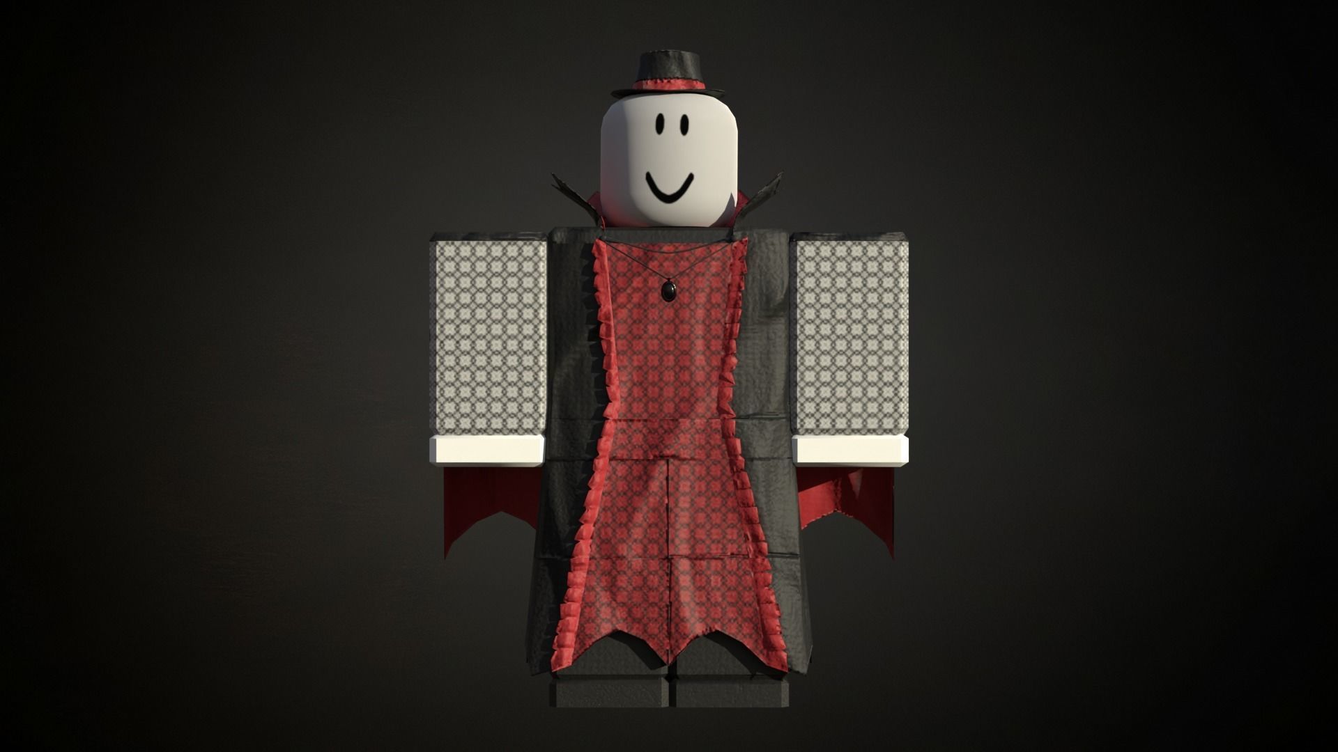 Roblox r15 female vampire morph model Low-poly 3D model_3