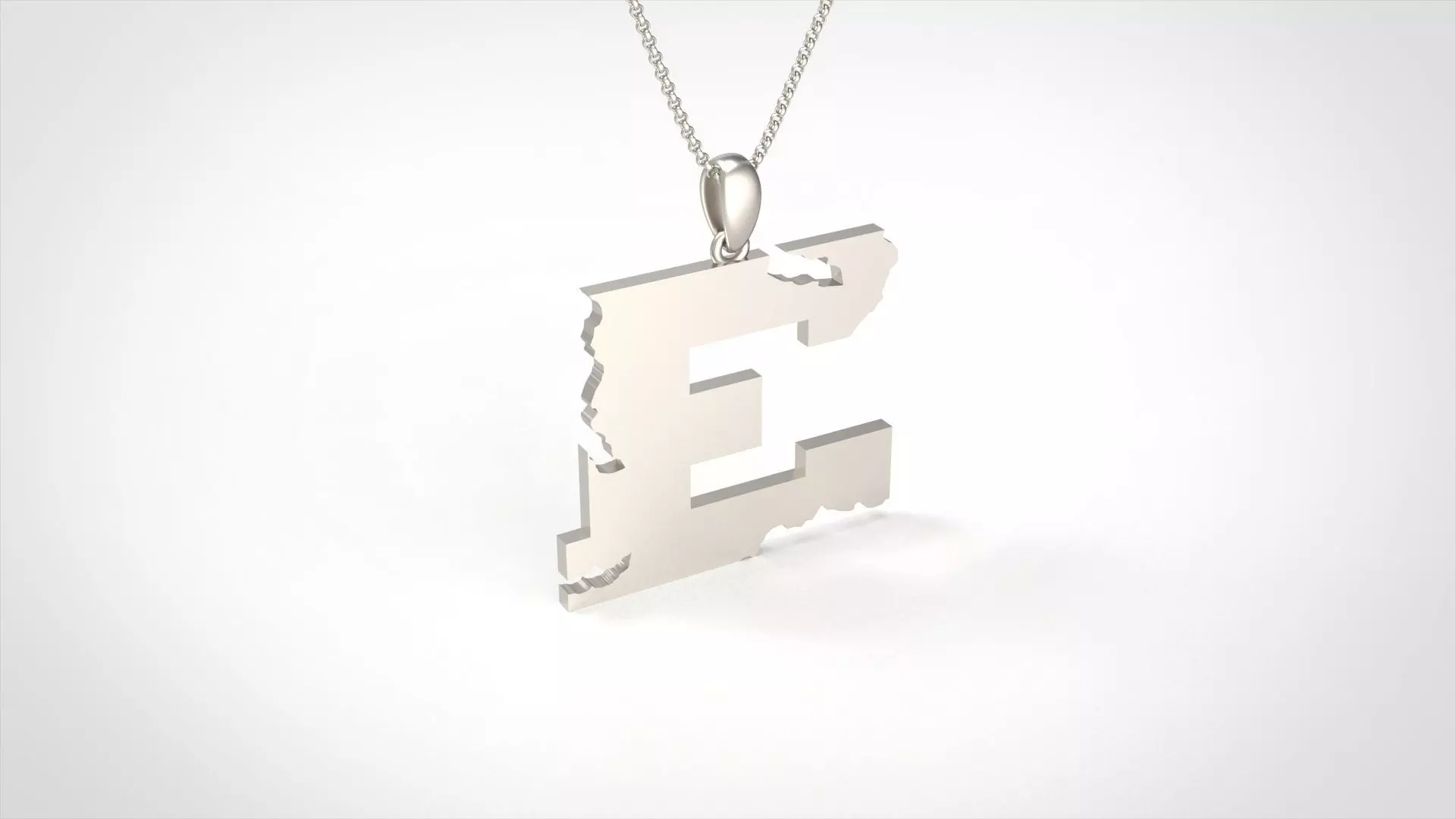 Model 930 E Crack Initial Letter Alphabet Pendant 3D print model_0