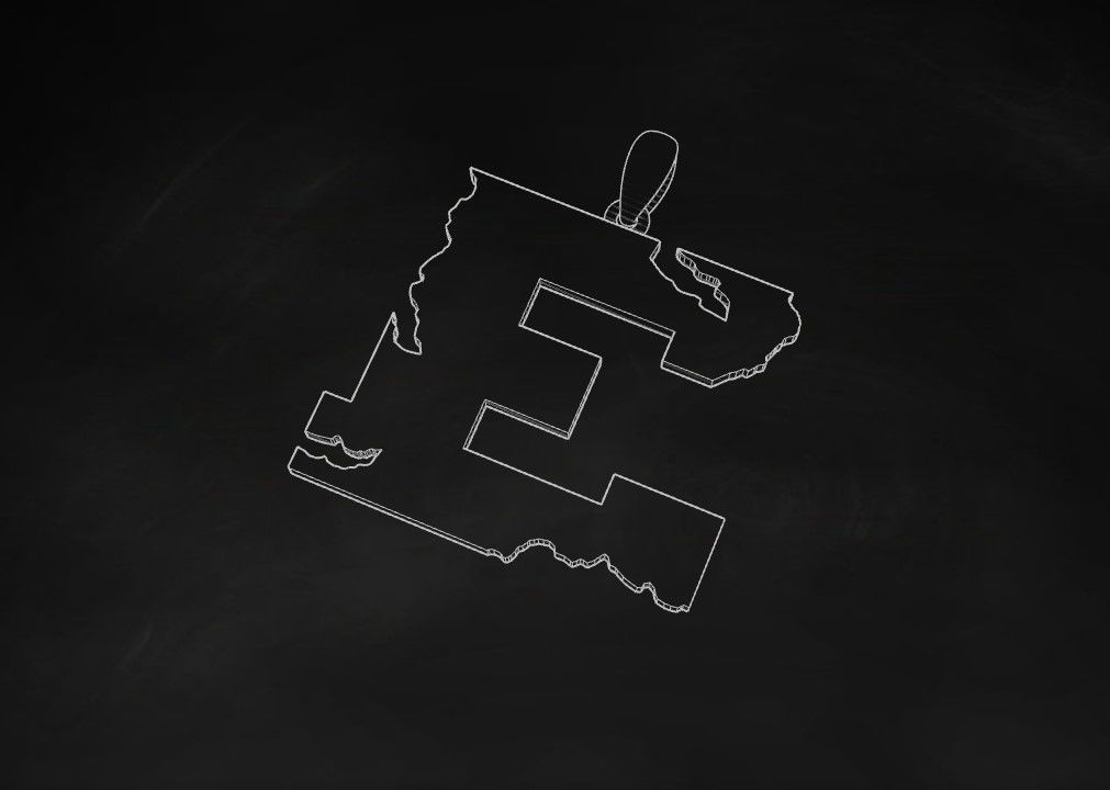 Model 930 E Crack Initial Letter Alphabet Pendant 3D print model_9