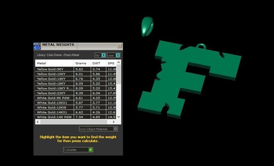 Model 931 F Crack Initial Letter Alphabet Pendant 3D print model_10