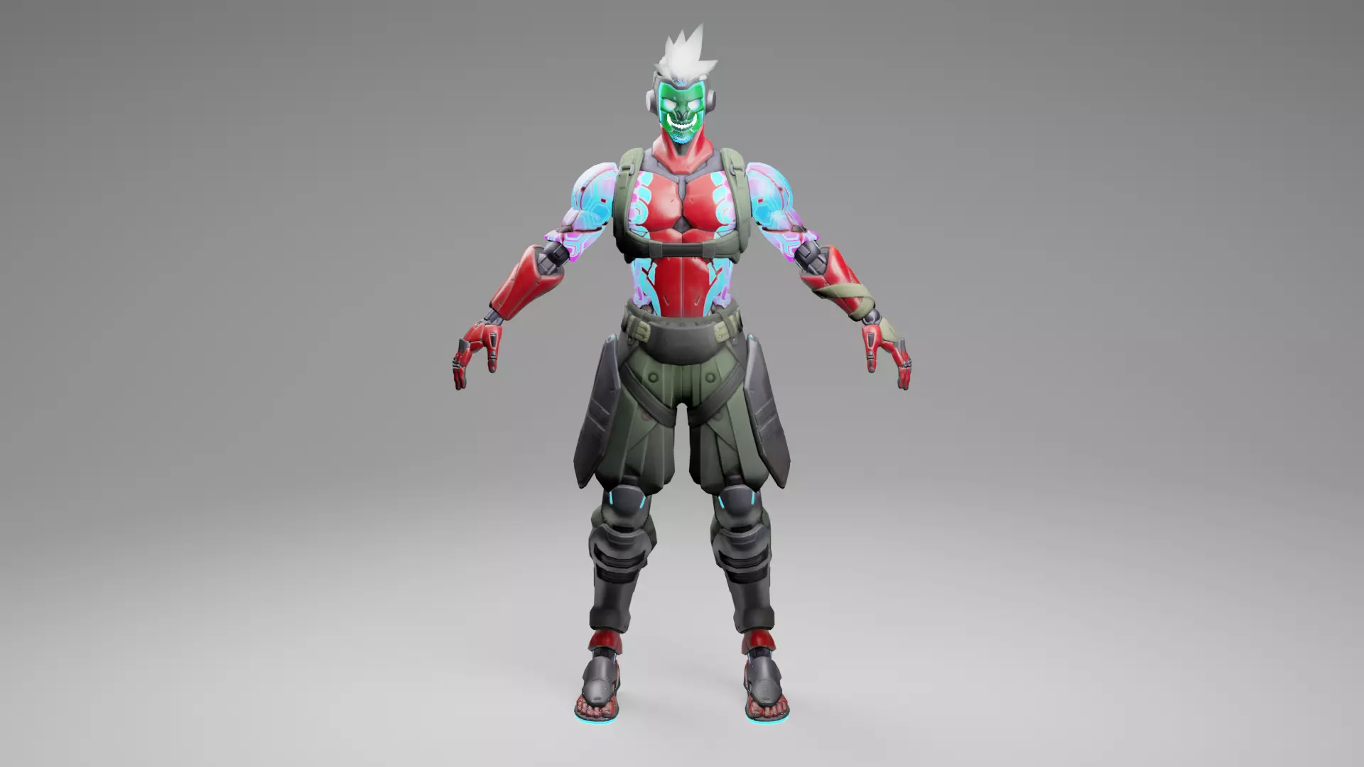 CyberDemon Genji  Low-poly 3D model_0