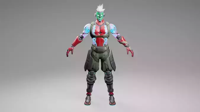 CyberDemon Genji  Low-poly 3D model