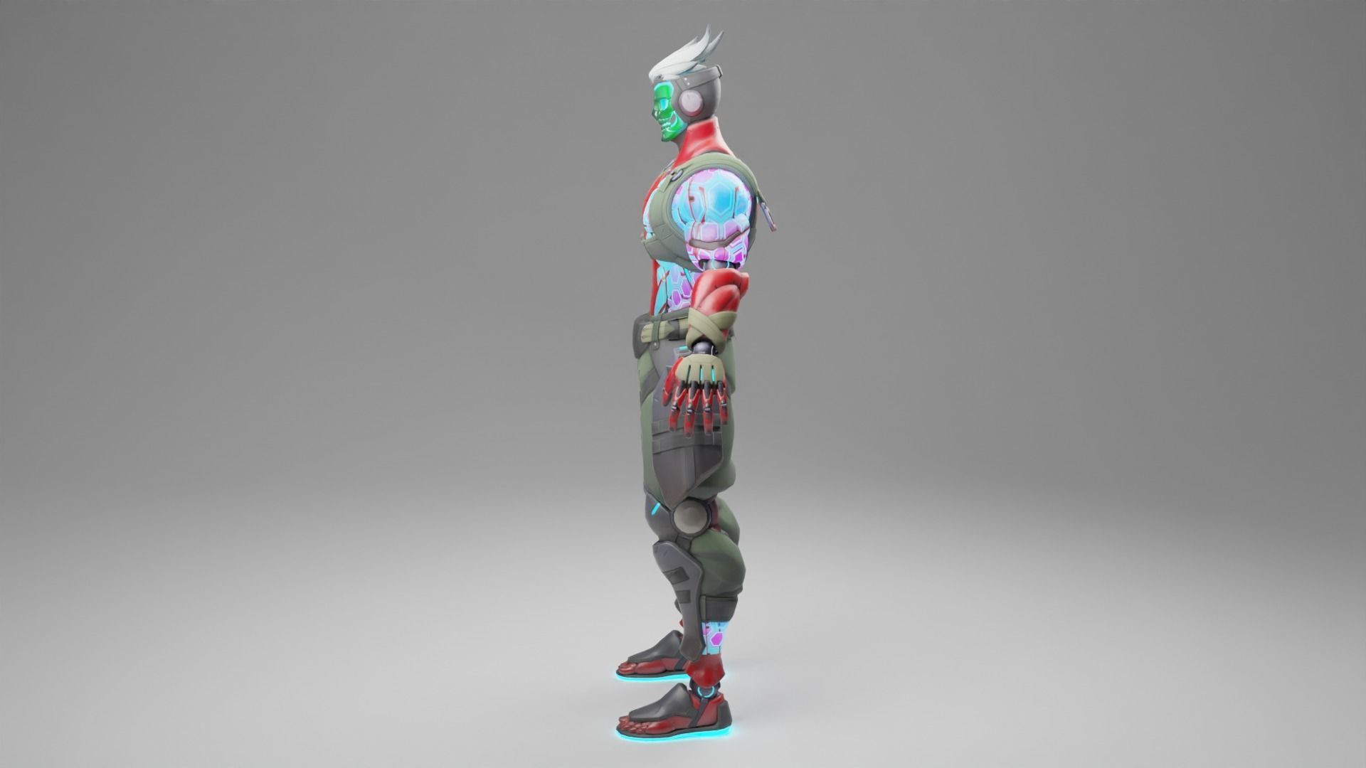 CyberDemon Genji  Low-poly 3D model_3