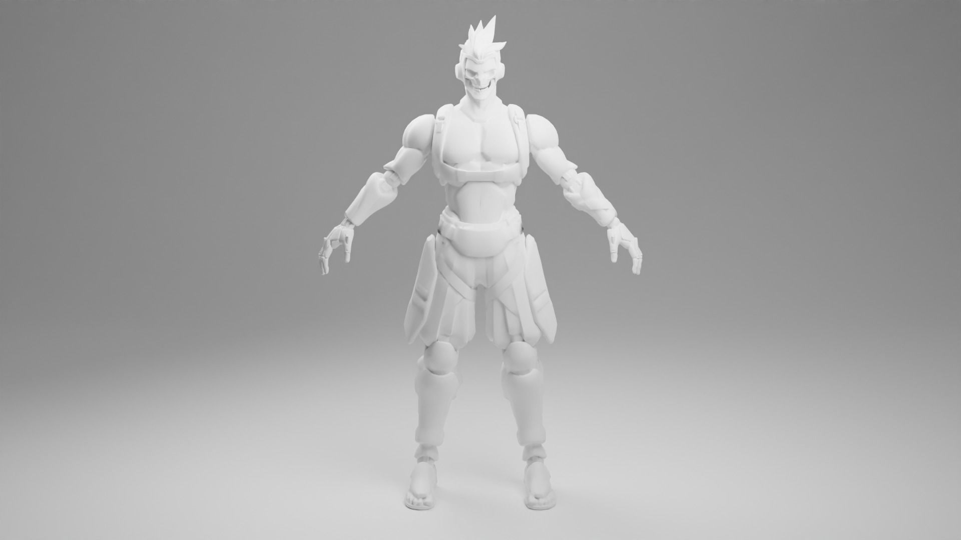 CyberDemon Genji  Low-poly 3D model_5