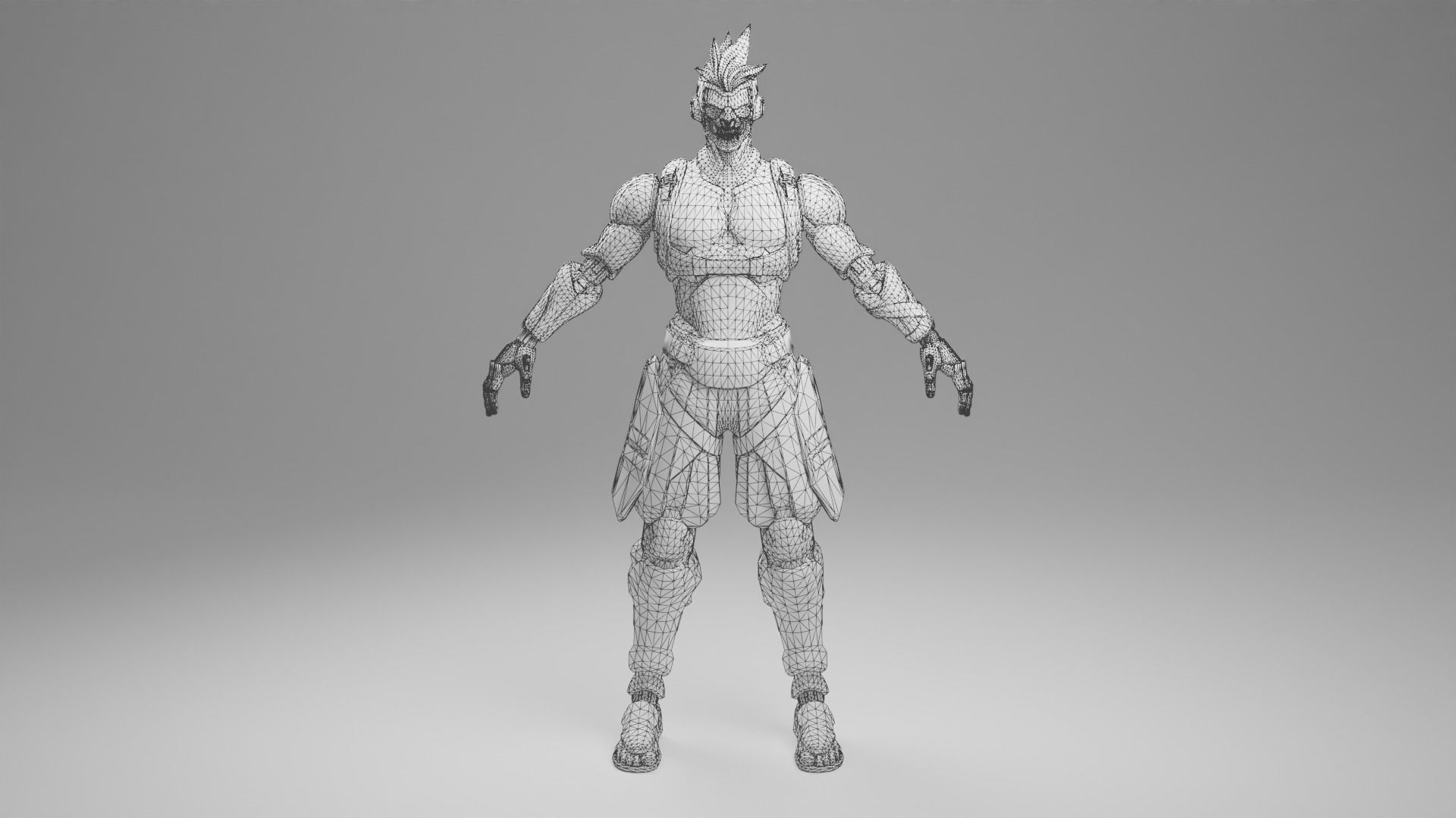 CyberDemon Genji  Low-poly 3D model_4