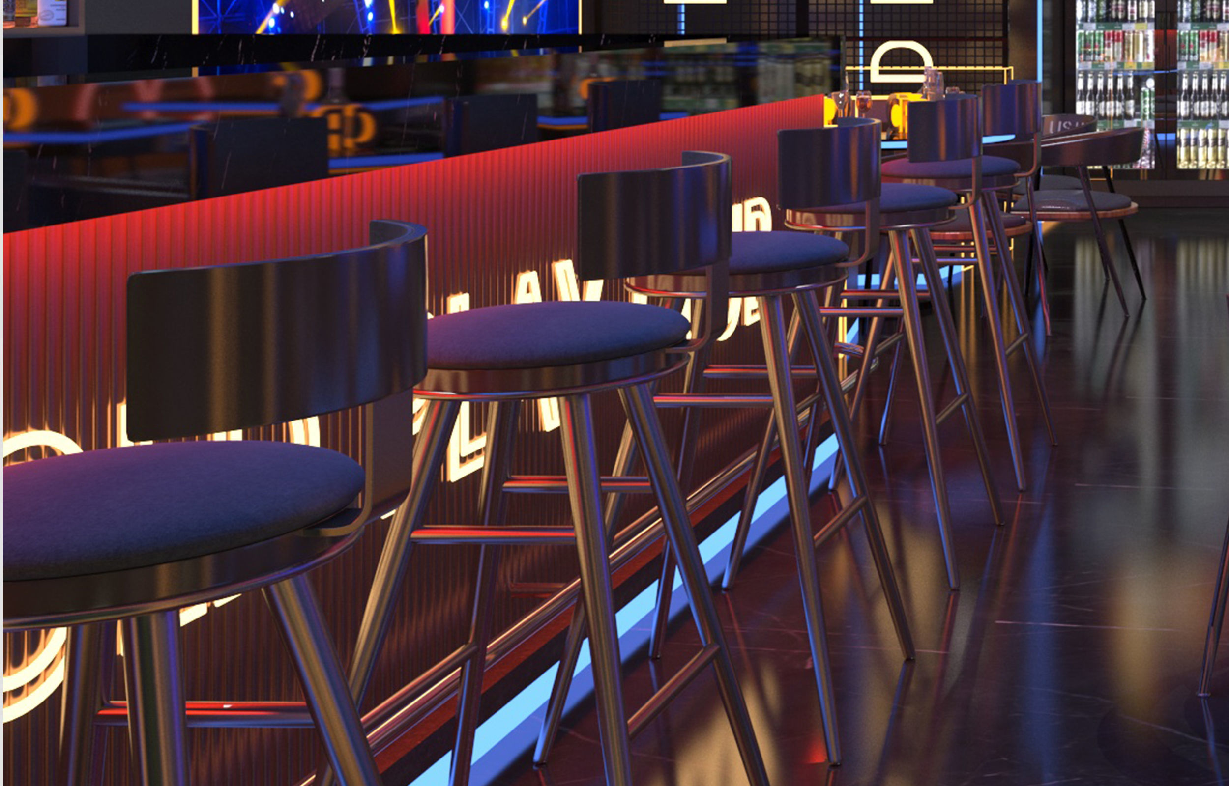 Modern bar 3D model_4