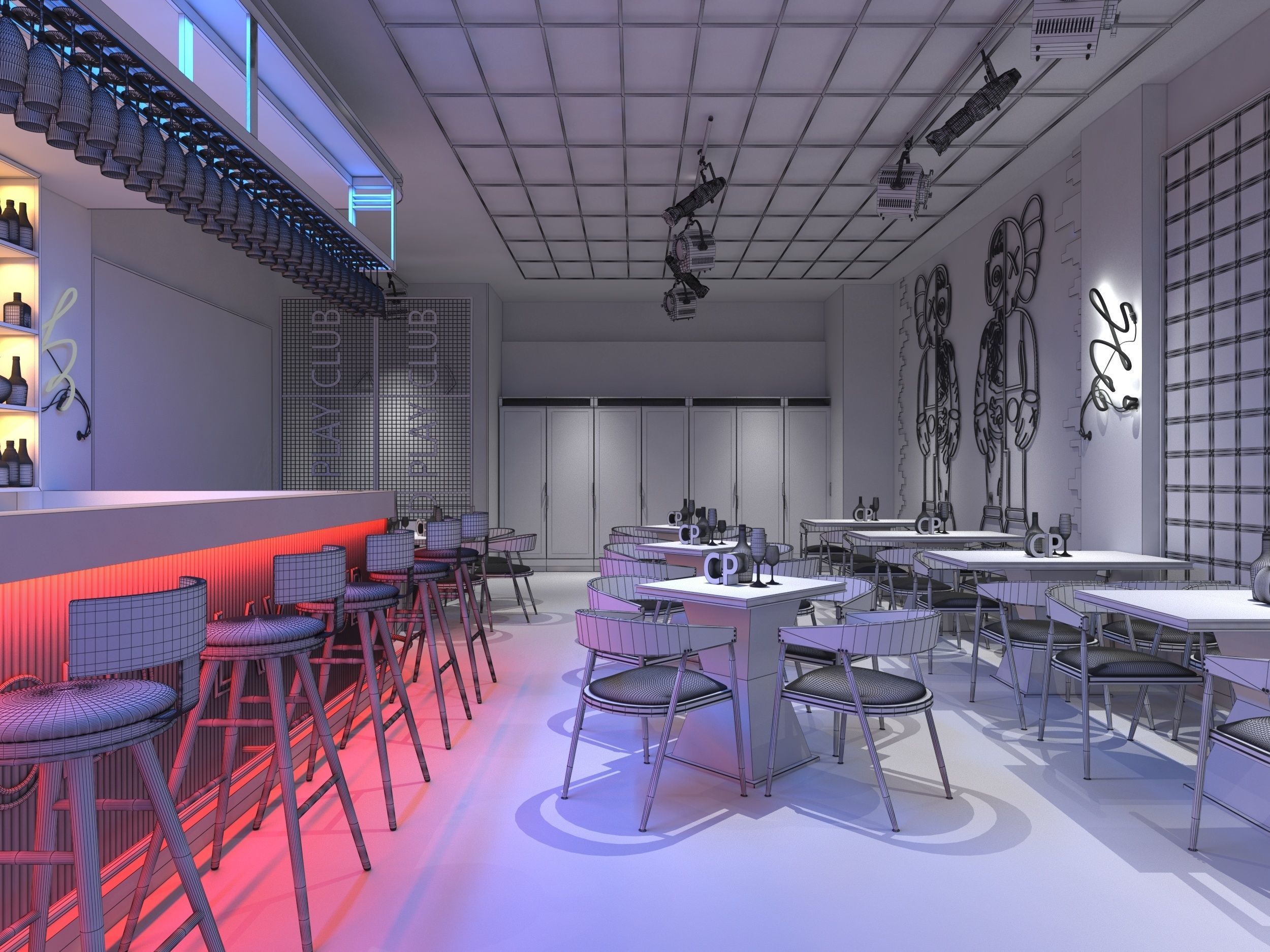 Modern bar 3D model_5